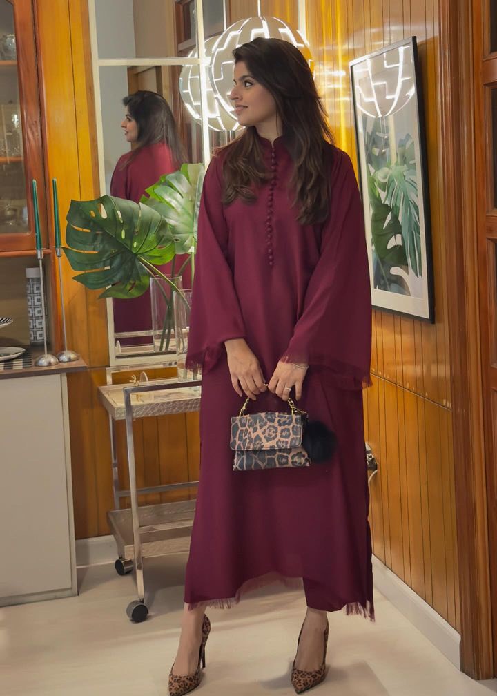 Manahils Meera Set (button+Fringes) Women 2pcs