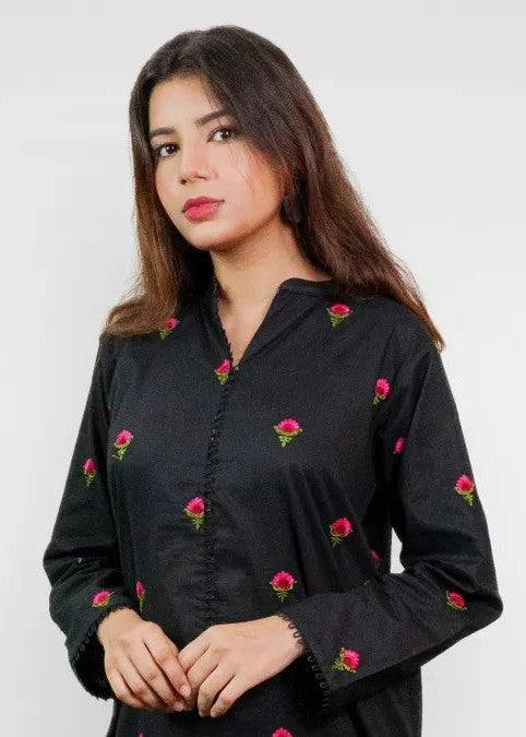 Present Clothing Embroidered Black Women 2pcs