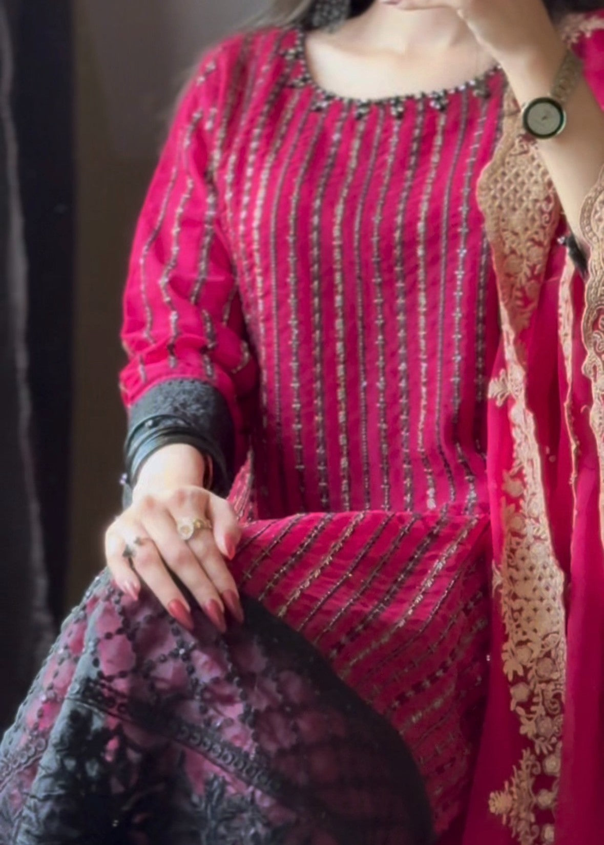 Four Season Boutique GULMEEN HOTPINK Women 3pcs