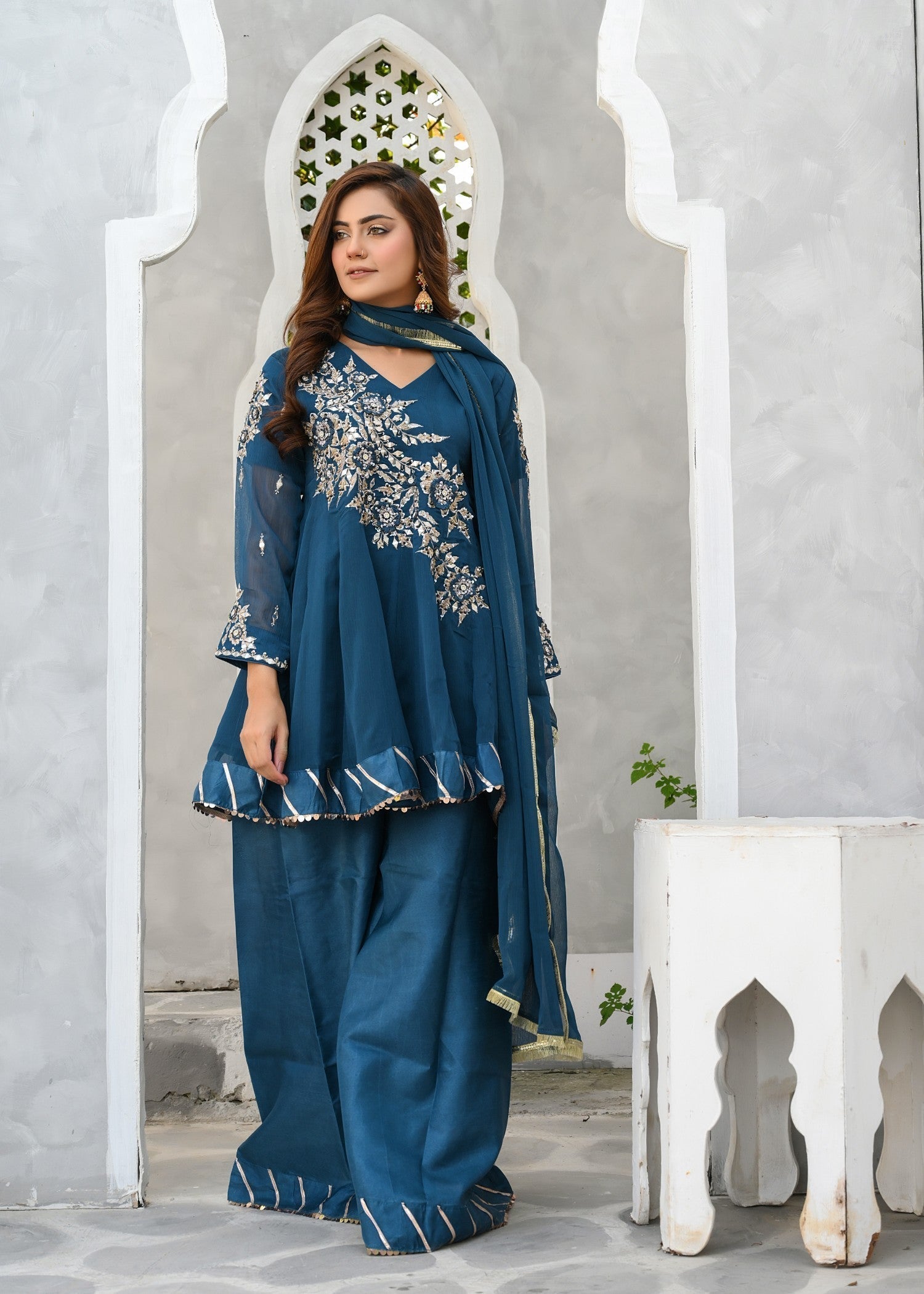 Miss & Mrs Short frok teal 09z Women 3pcs