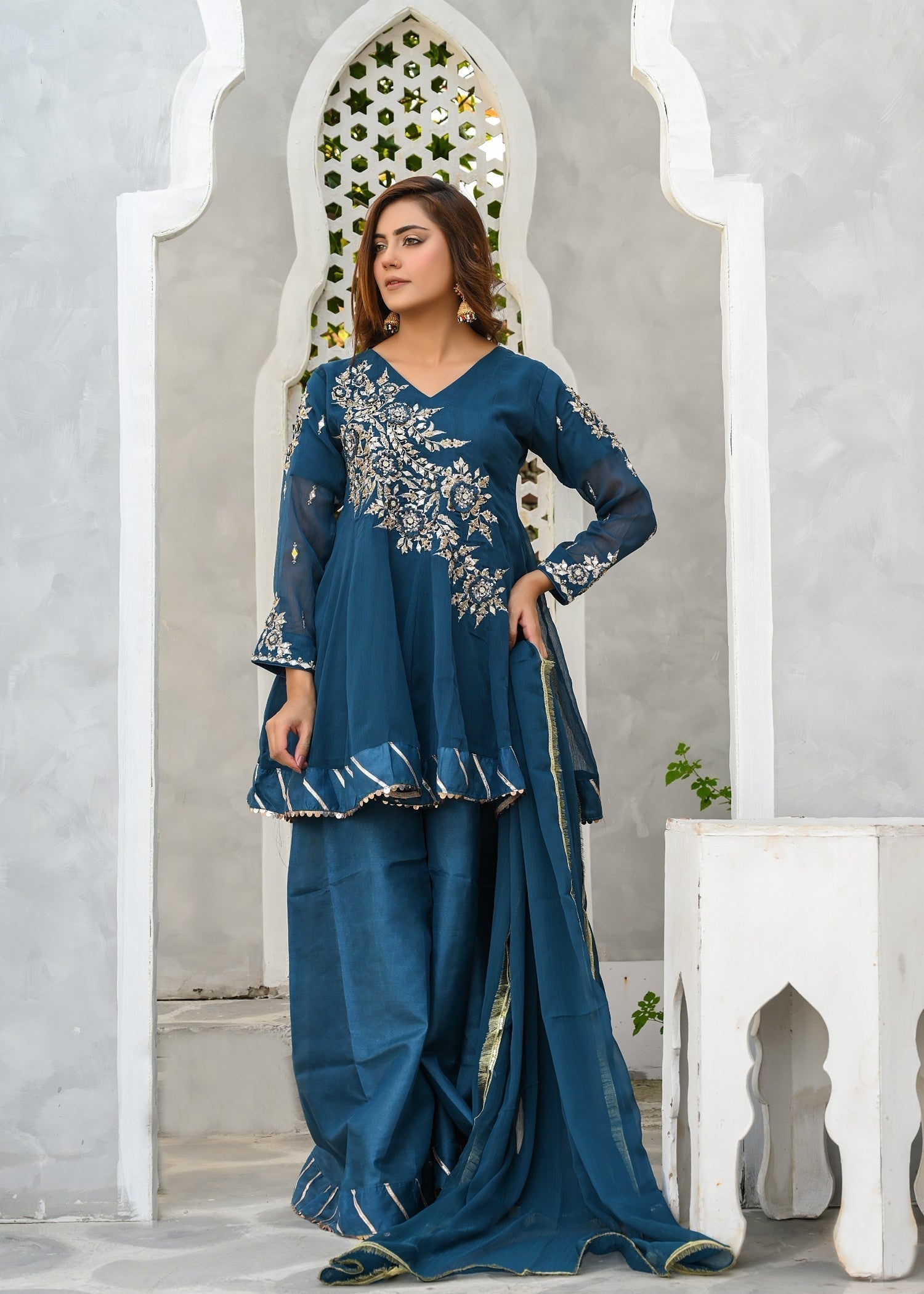 Miss & Mrs Short frok teal 09z Women 3pcs