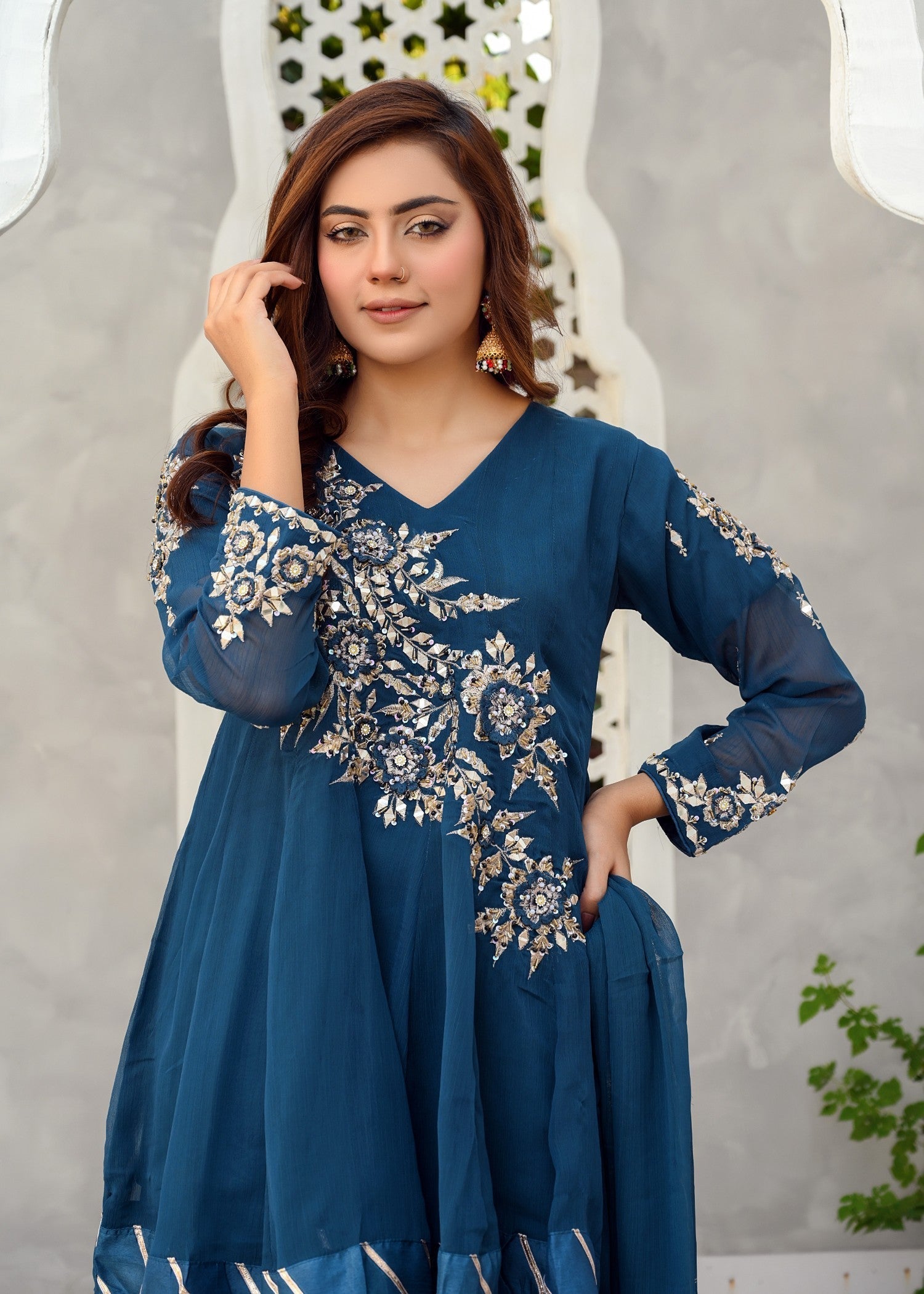 Miss & Mrs Short frok teal 09z Women 3pcs