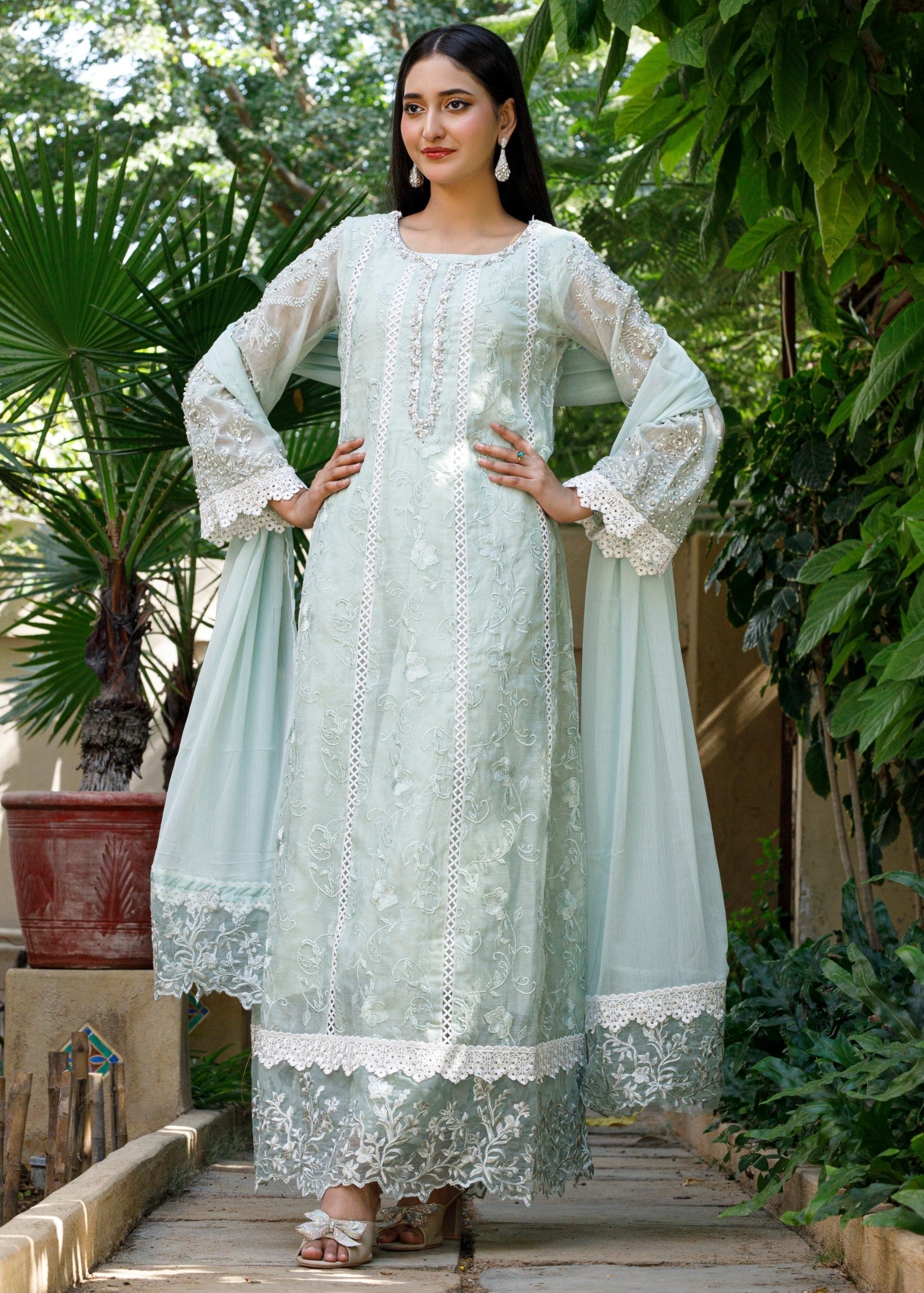 Mona Embroidery Nocturne Bliss mint green Women 3pcs