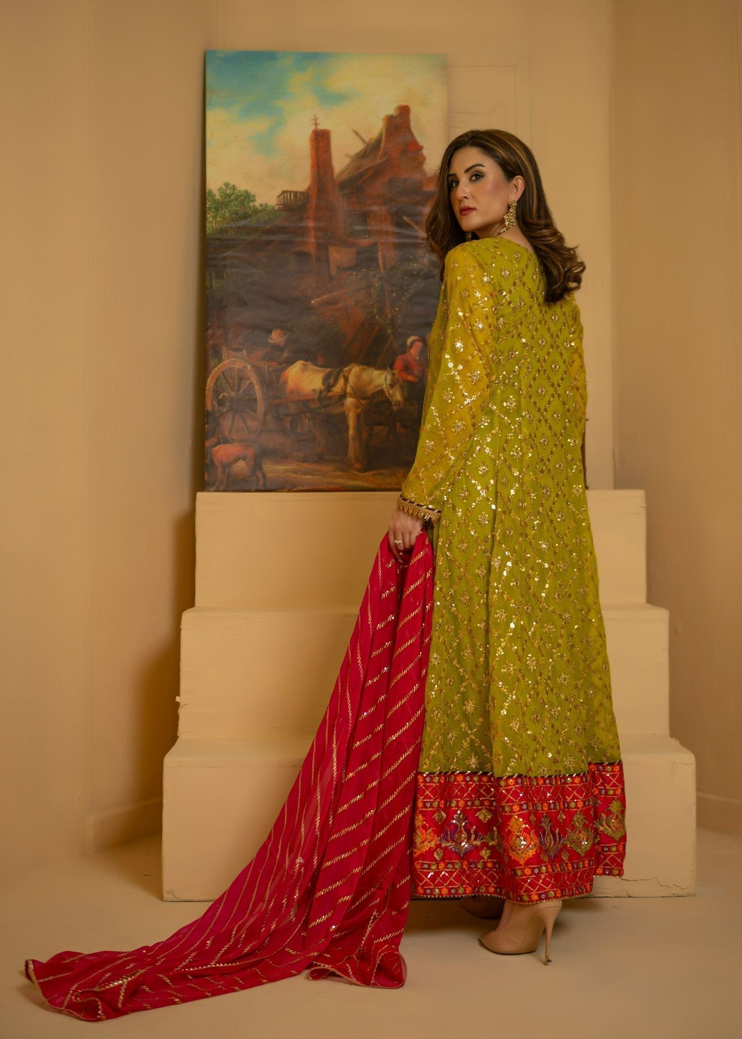 Ayesha Closet Zarqa Lime Green Women 3pcs