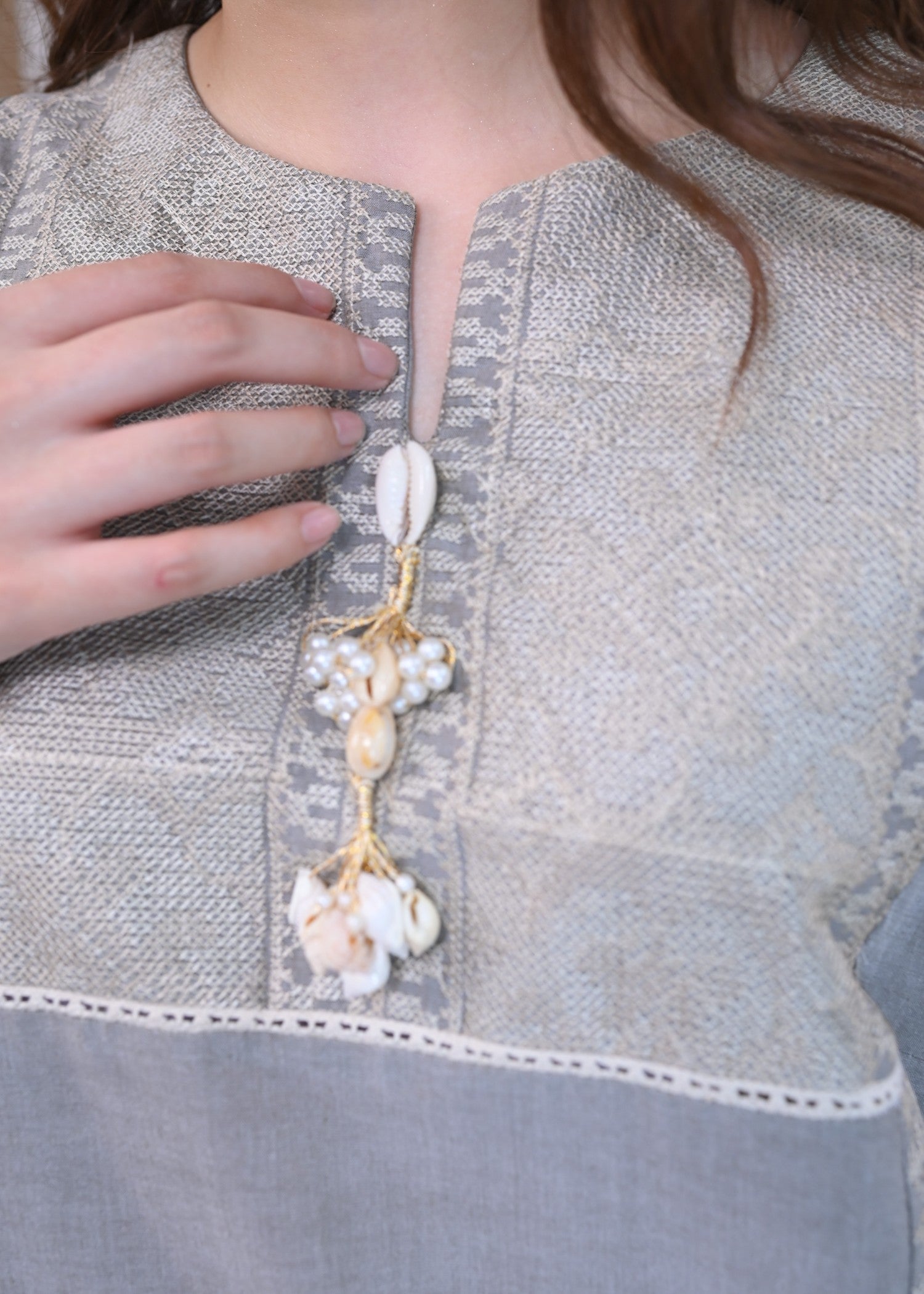 AYLA STUDIO Solid Embroidered Co ord set EAE210107 Shafaq Women 2pcs