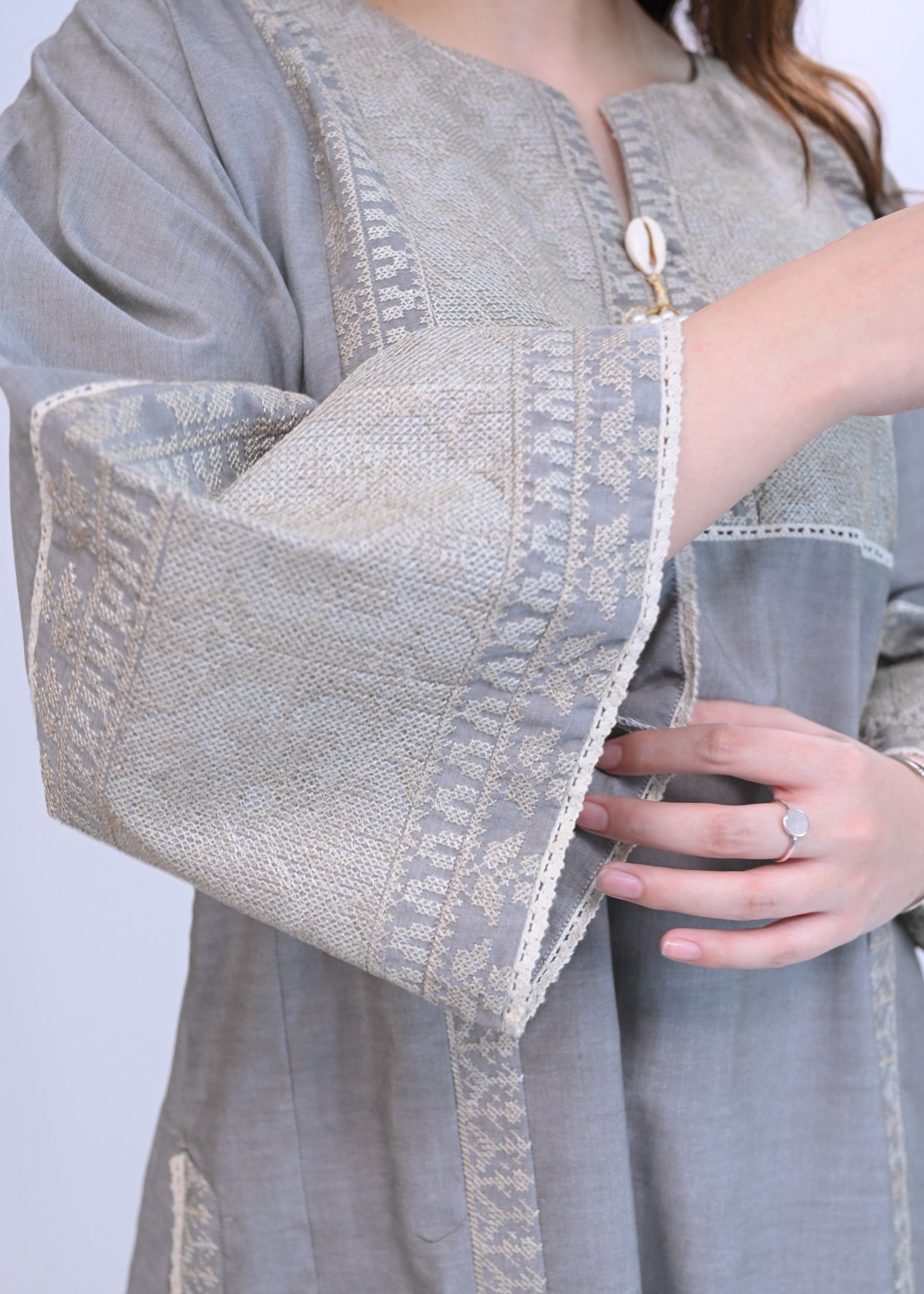 AYLA STUDIO Solid Embroidered Co ord set EAE210107 Shafaq Women 2pcs