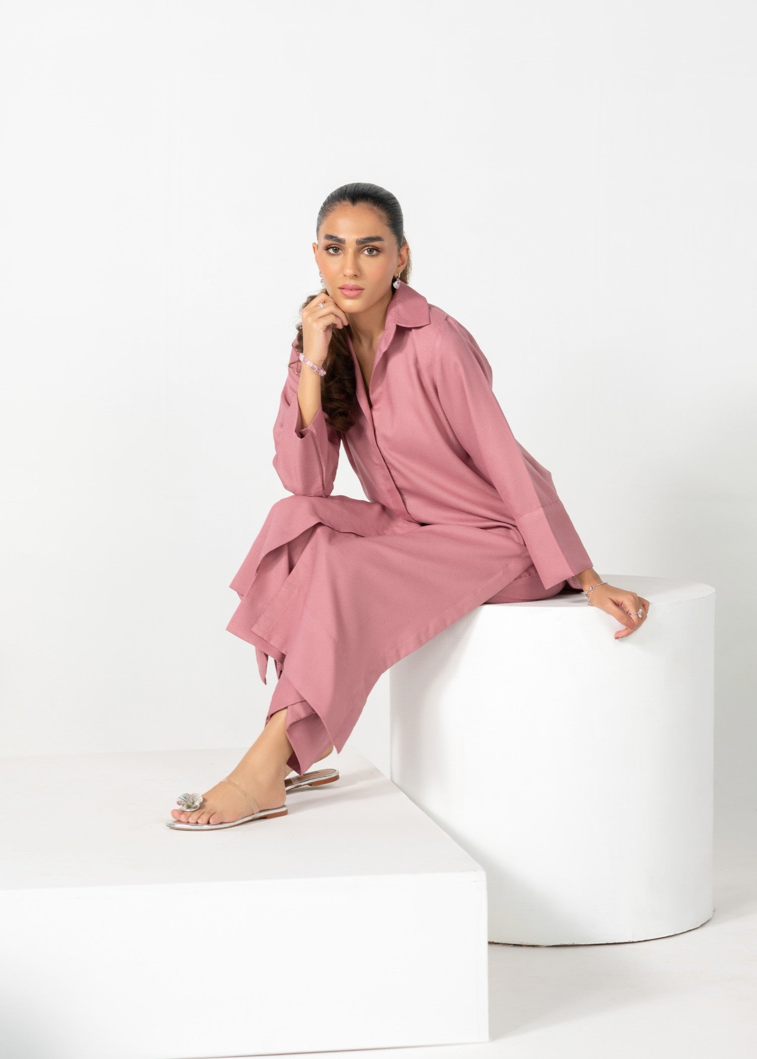 Divinely Crafted Women's Cord Sets Warm Embrace Blushing Petals Pink Lea Fall Women 2pcs