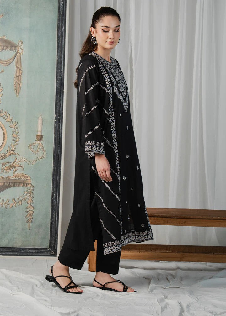 The Turkish Wear Supreme Black Embroidered Kurta Set Women 2pcs