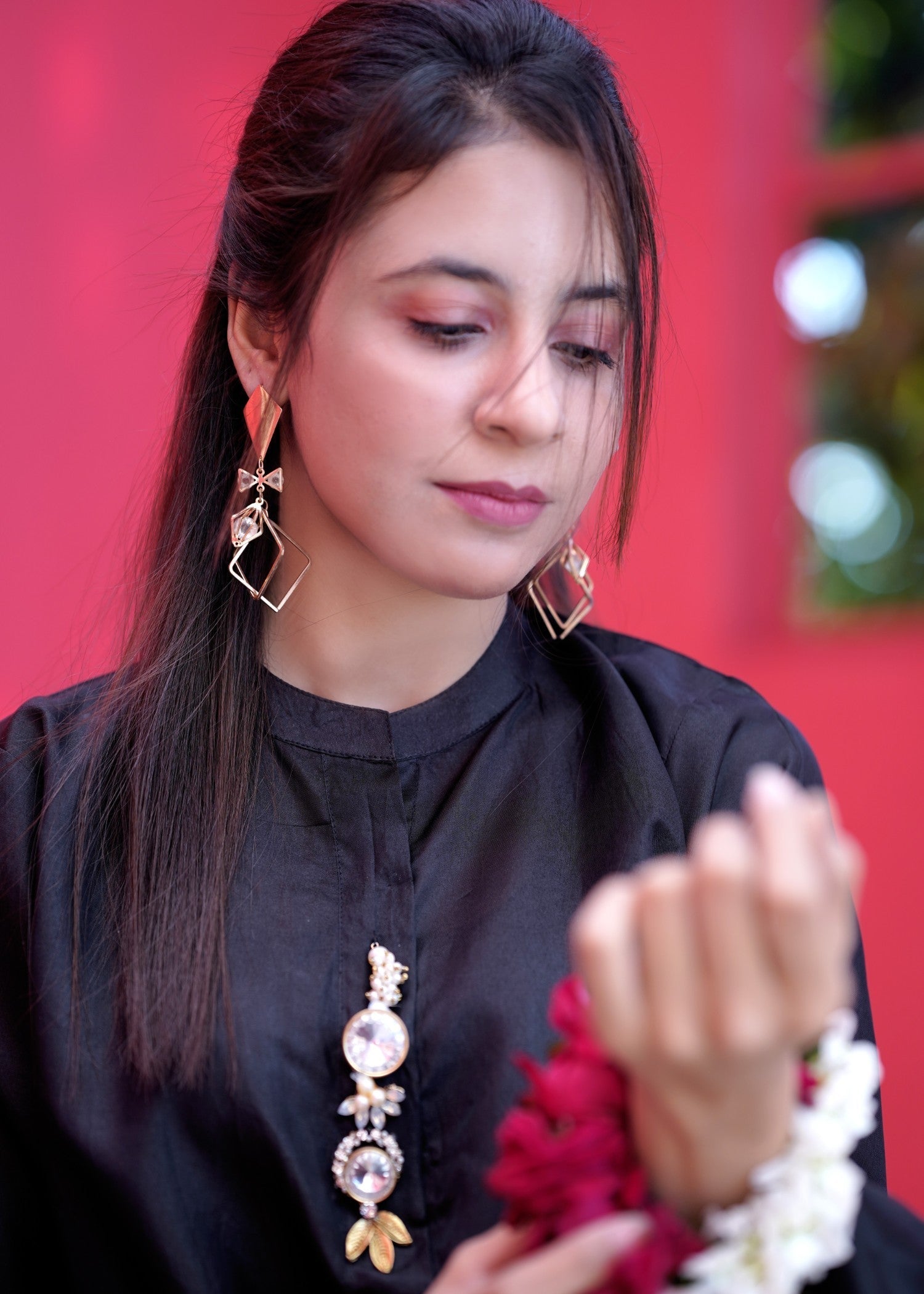 Aaraasta By Smh Black Silk Orchid Elegance Women 3pcs