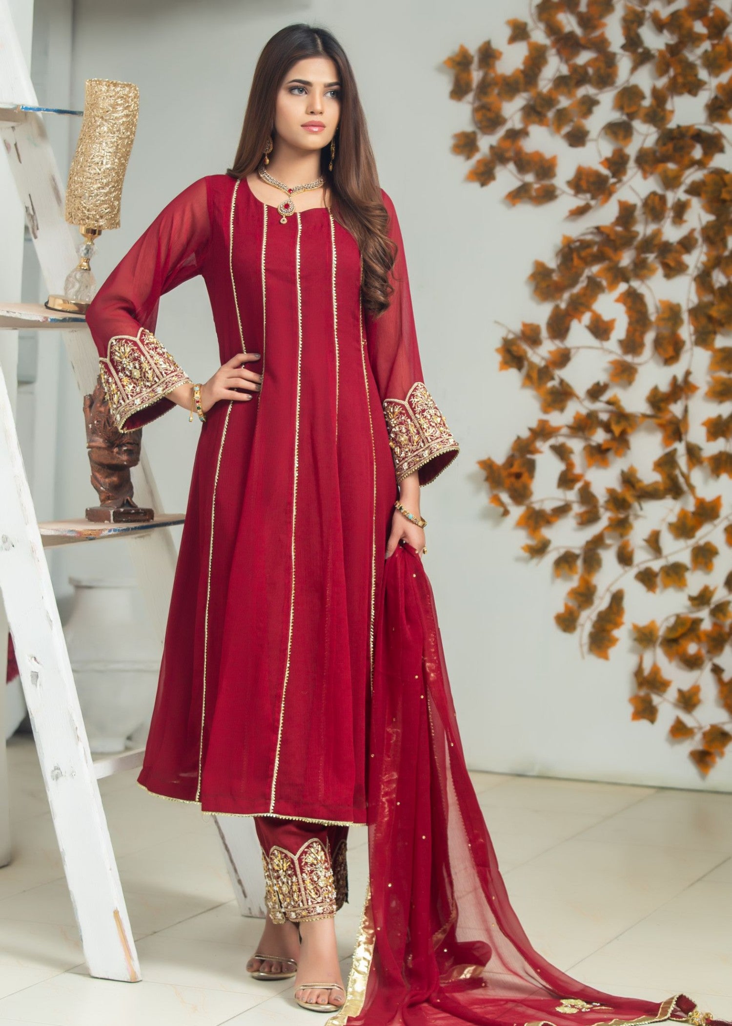 Alsiyab Mehru Maroon Women 3pcs