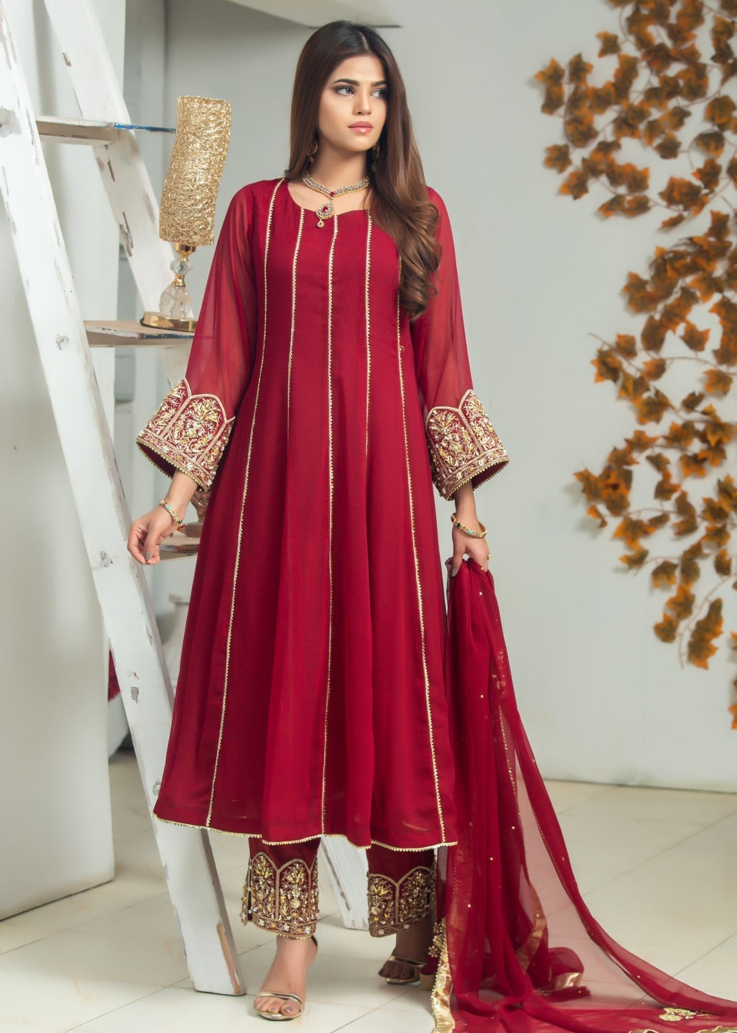 Alsiyab Mehru Maroon Women 3pcs
