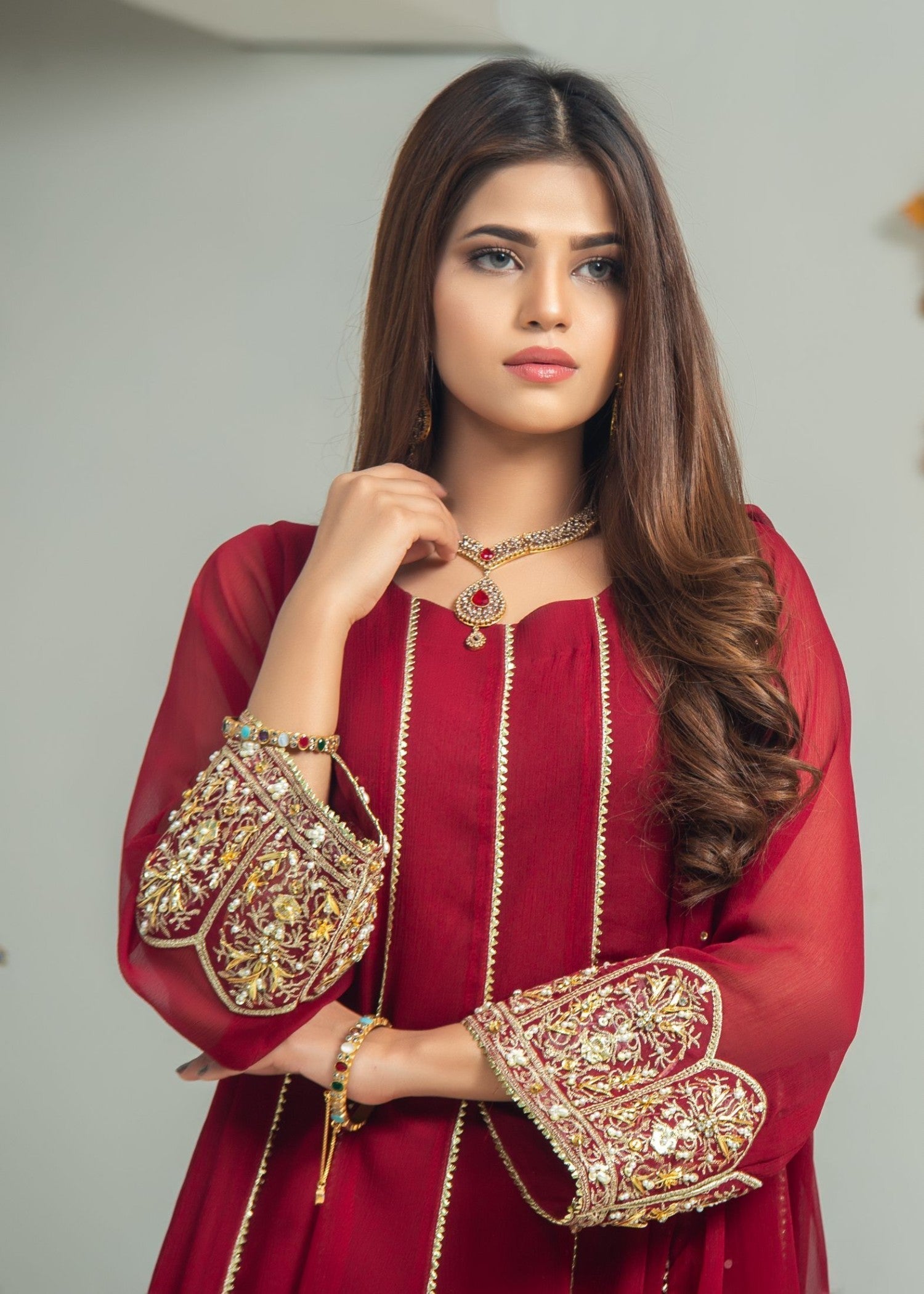 Alsiyab Mehru Maroon Women 3pcs