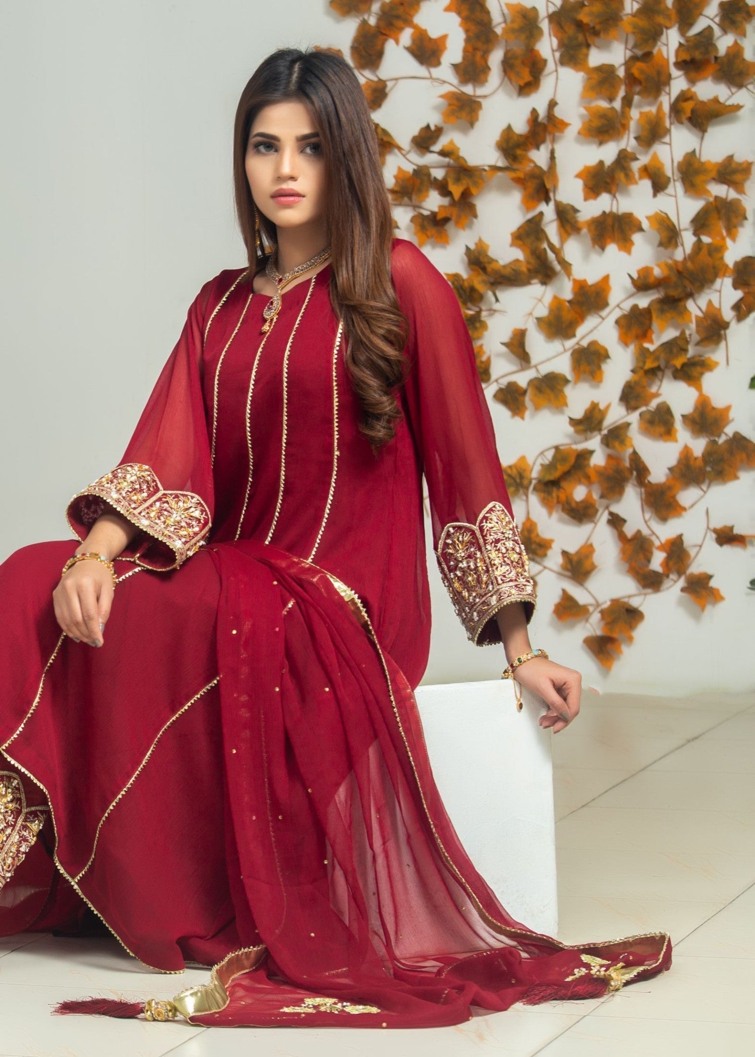 Alsiyab Mehru Maroon Women 3pcs