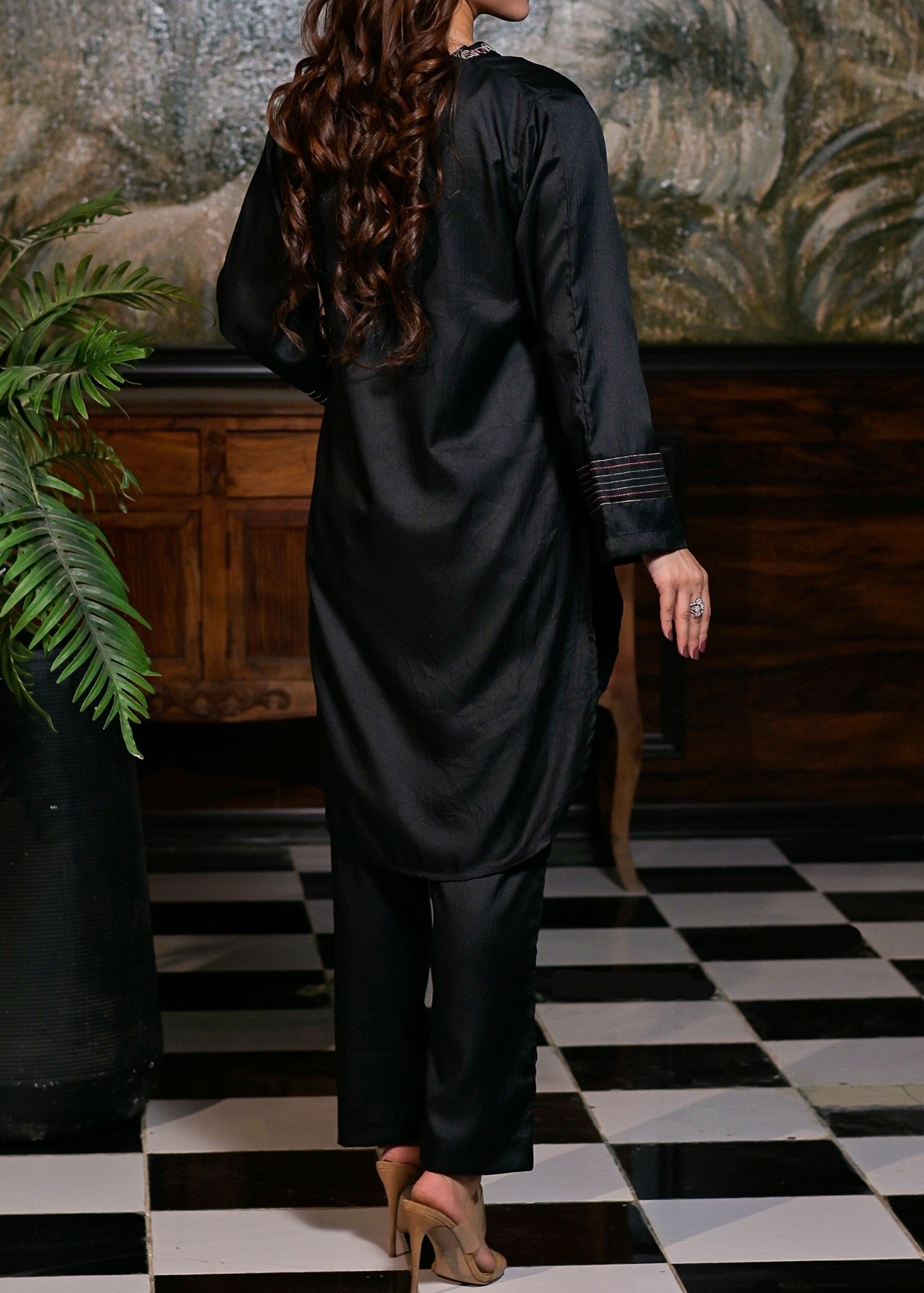 Pret Diaries Black Embroidered Women 2pcs