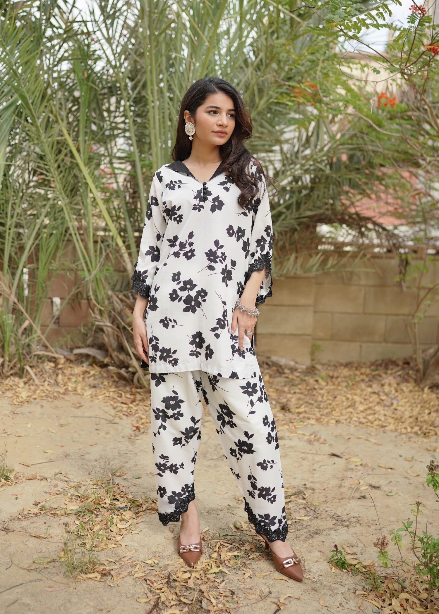 Ripret Black Floral Basic Women 2pcs