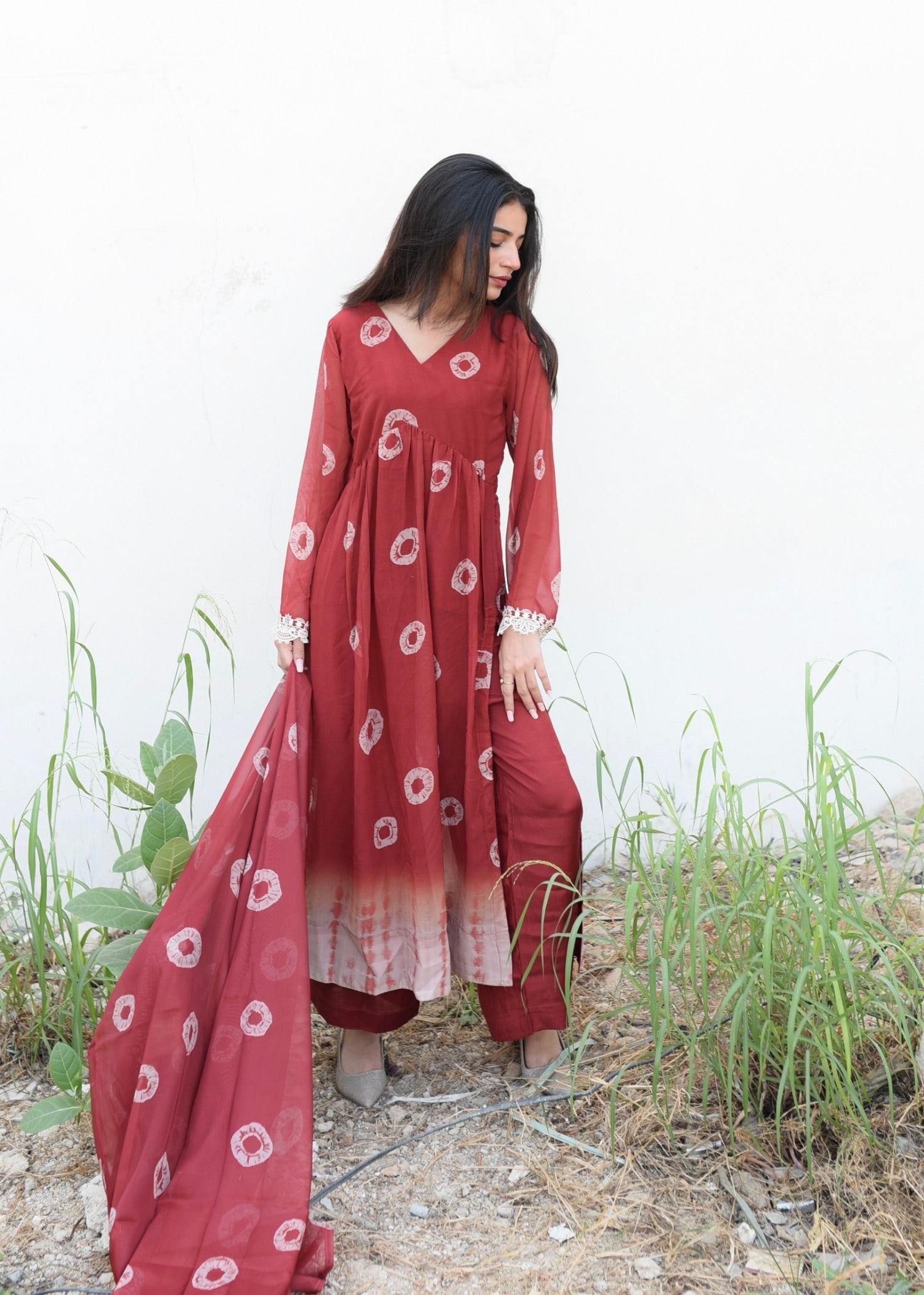 Ripret Shibori Pleated set Women 2pcs