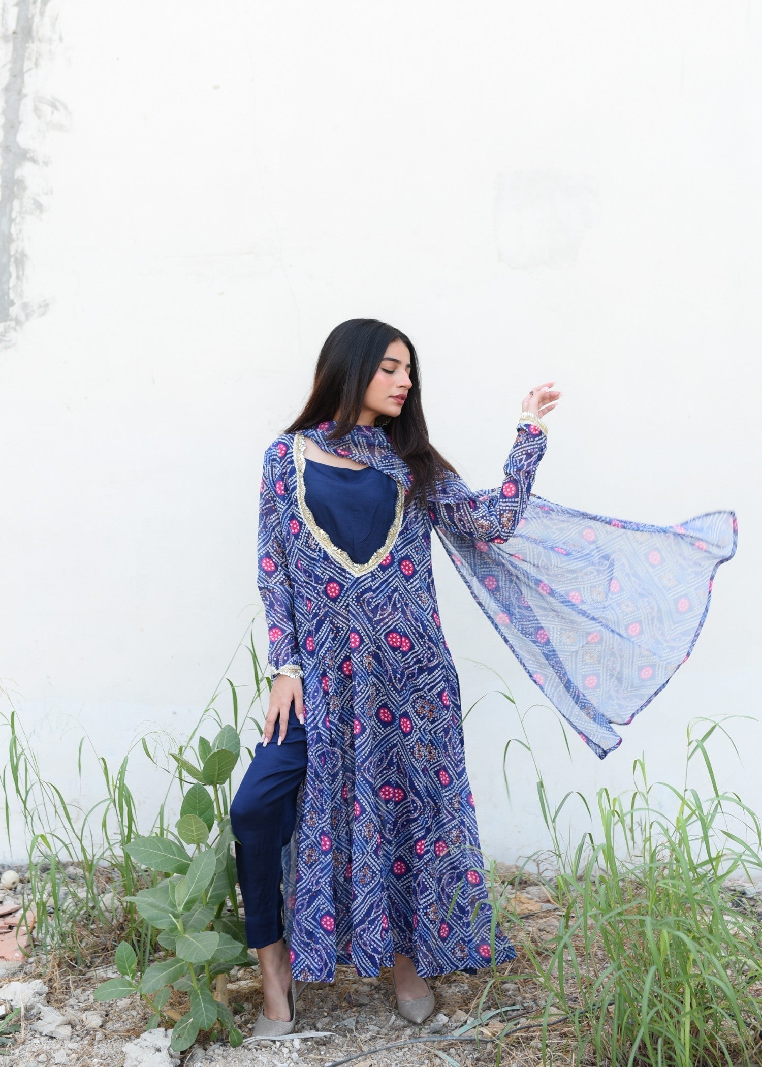 Ripret Mirror Work Chunri Set Women 2pcs