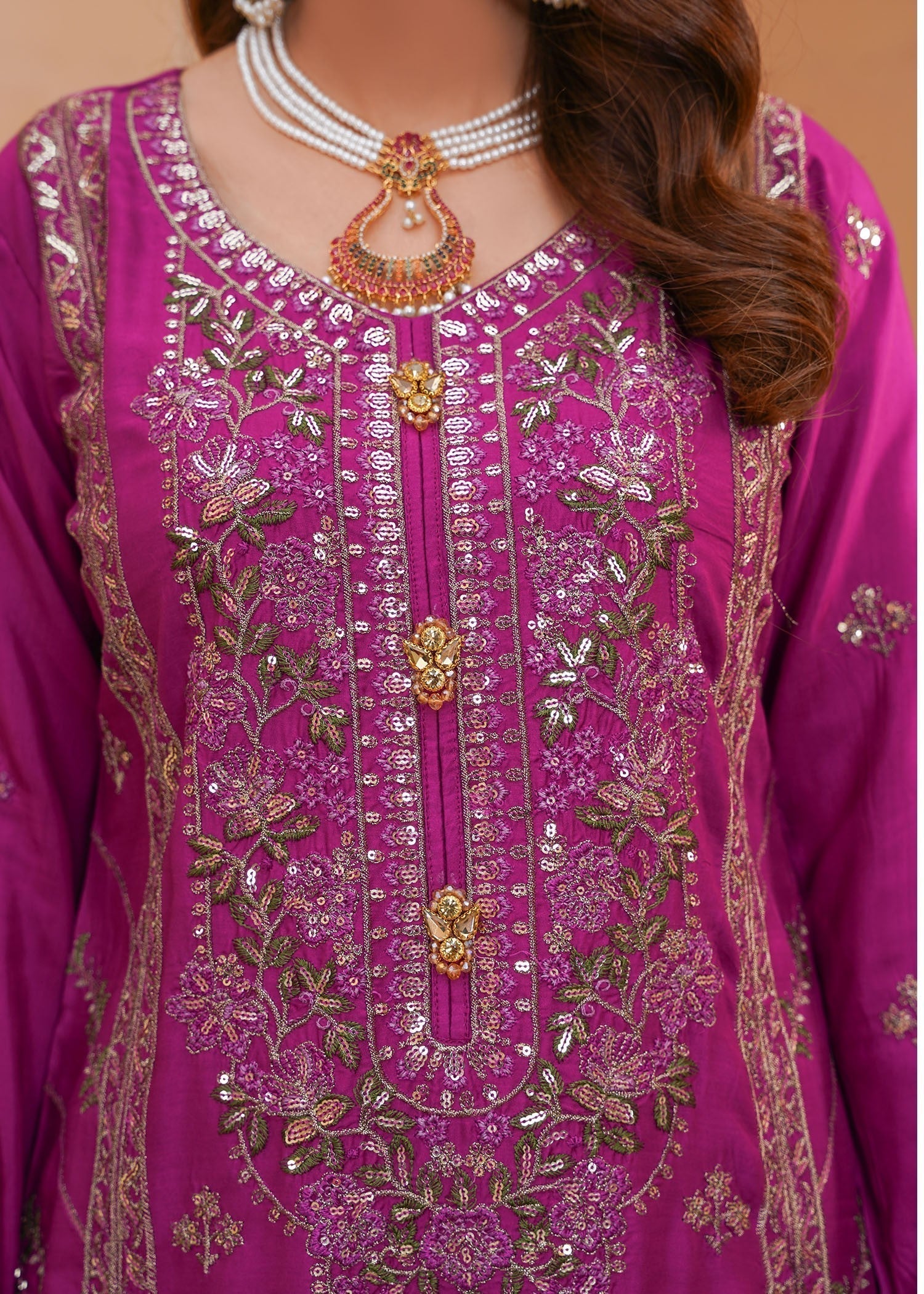 Madame Embroidered Viscose Suit 2747 Women 3pcs