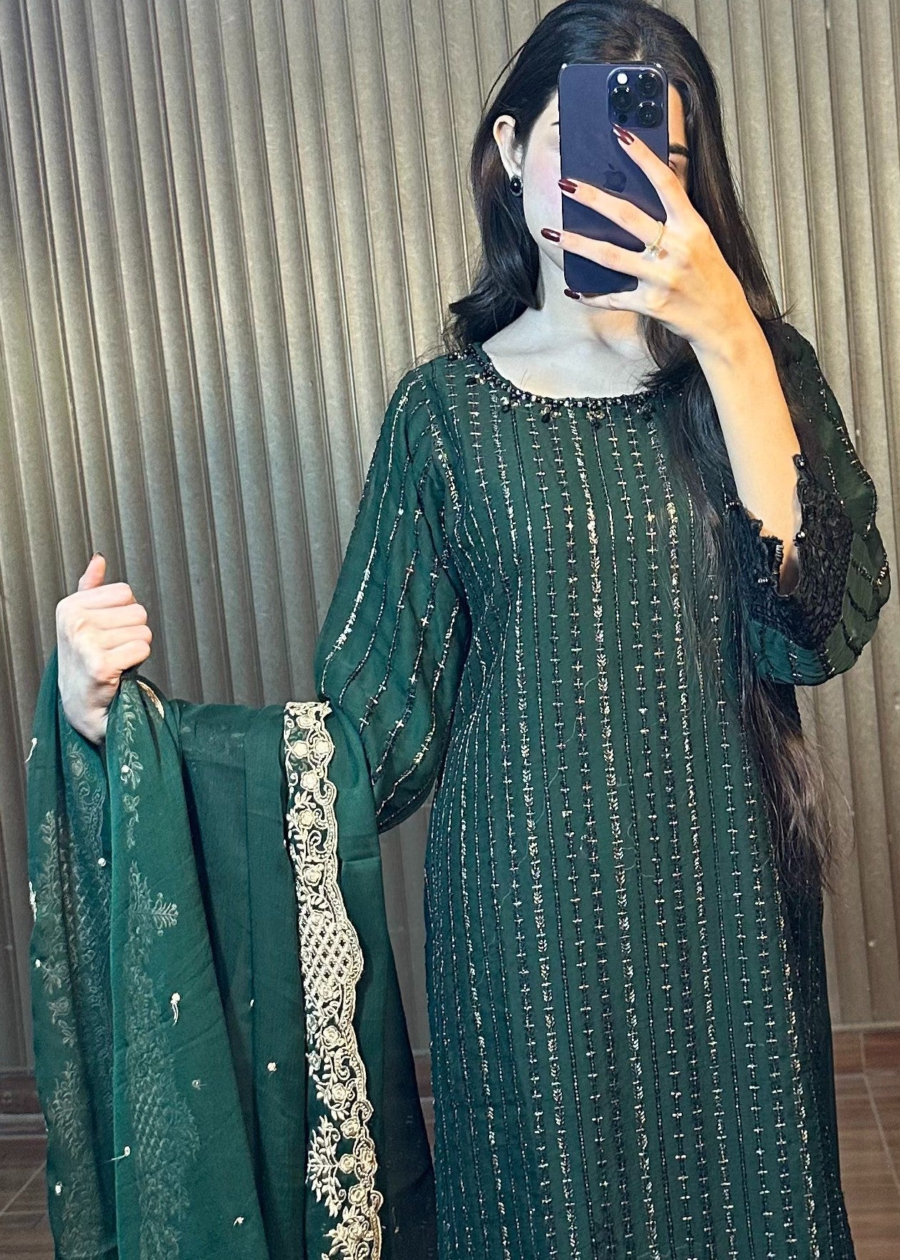 Four Season Boutique GULMEEN BOTTLE GREEN Women 3pcs