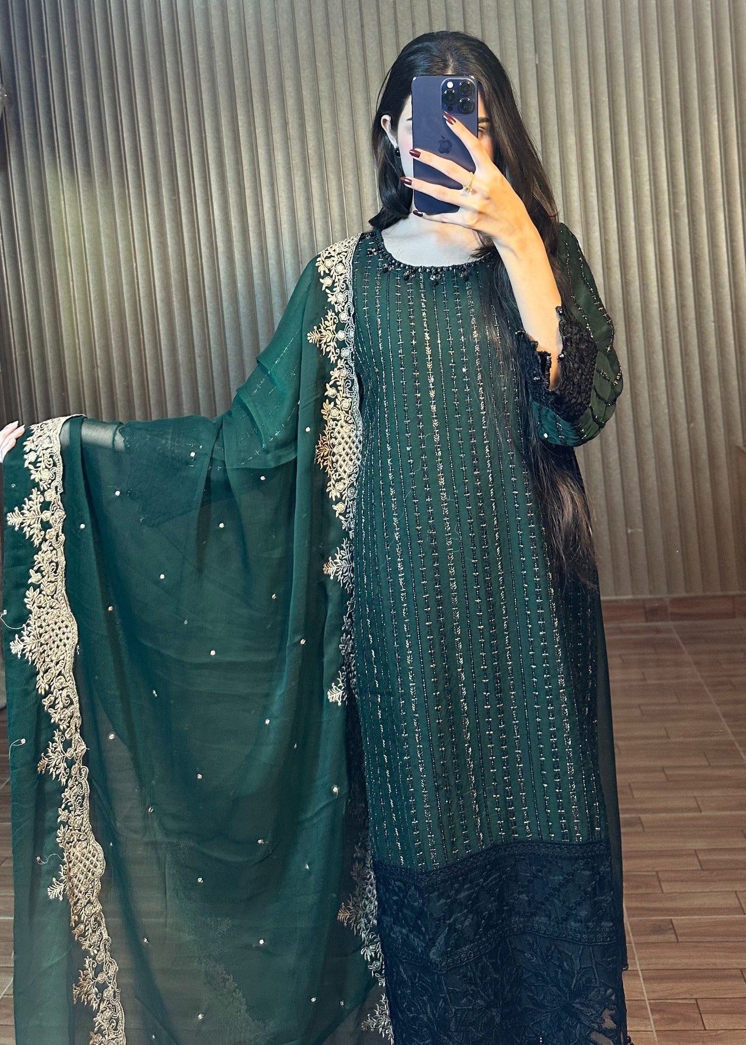 Four Season Boutique GULMEEN BOTTLE GREEN Women 3pcs