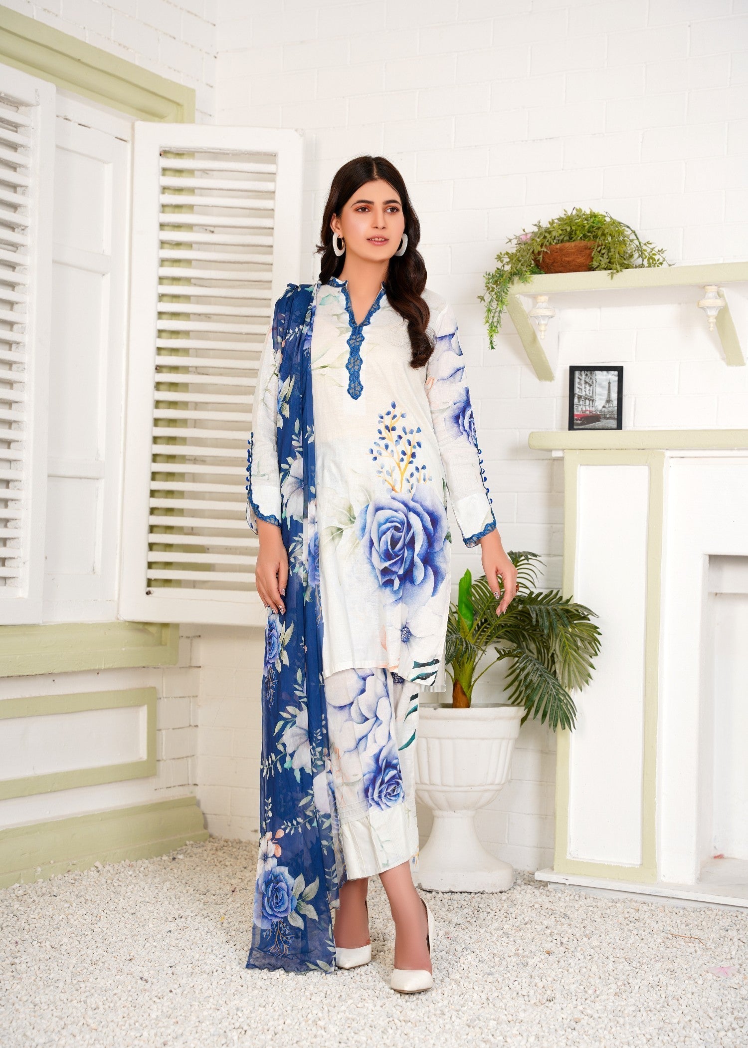 Aaraasta By Smh Blue Printed Lawn Suit Women 3pcs