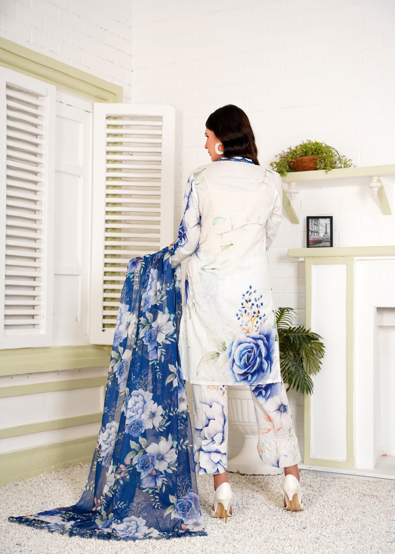 Aaraasta By Smh Blue Printed Lawn Suit Women 3pcs