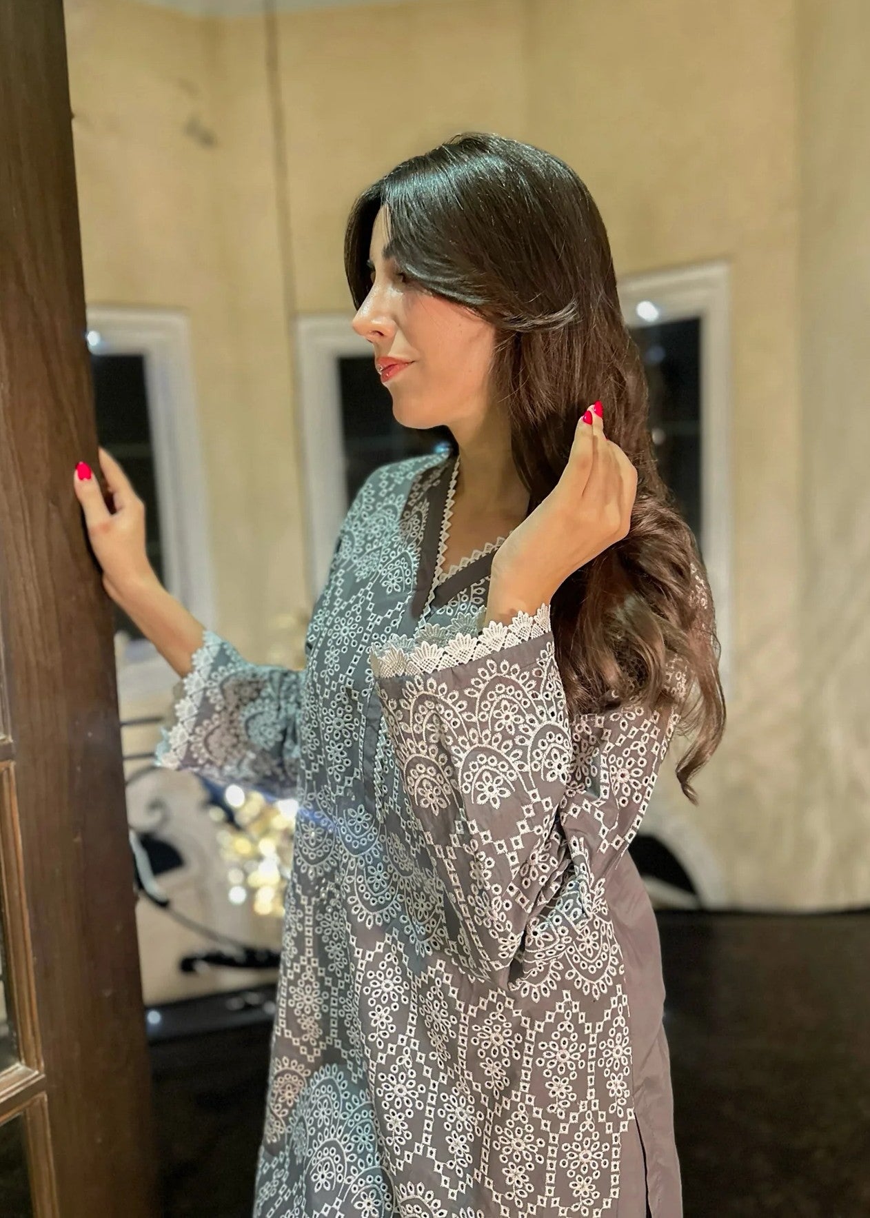 Naarj Iris Schiffli CO ORD Set Women 2pcs