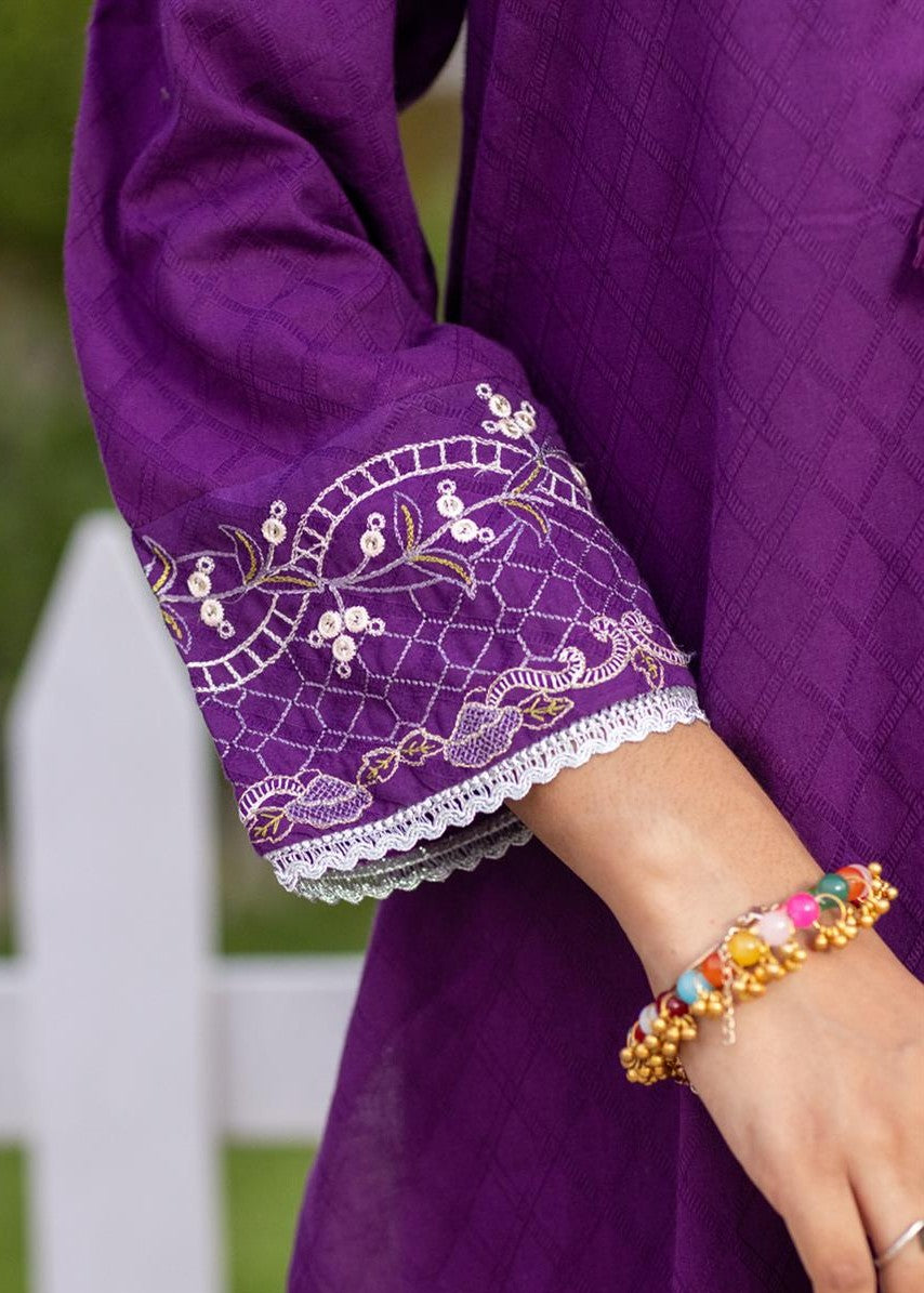 Stitching Cotton Women Embroidered Purple Women 2pcs