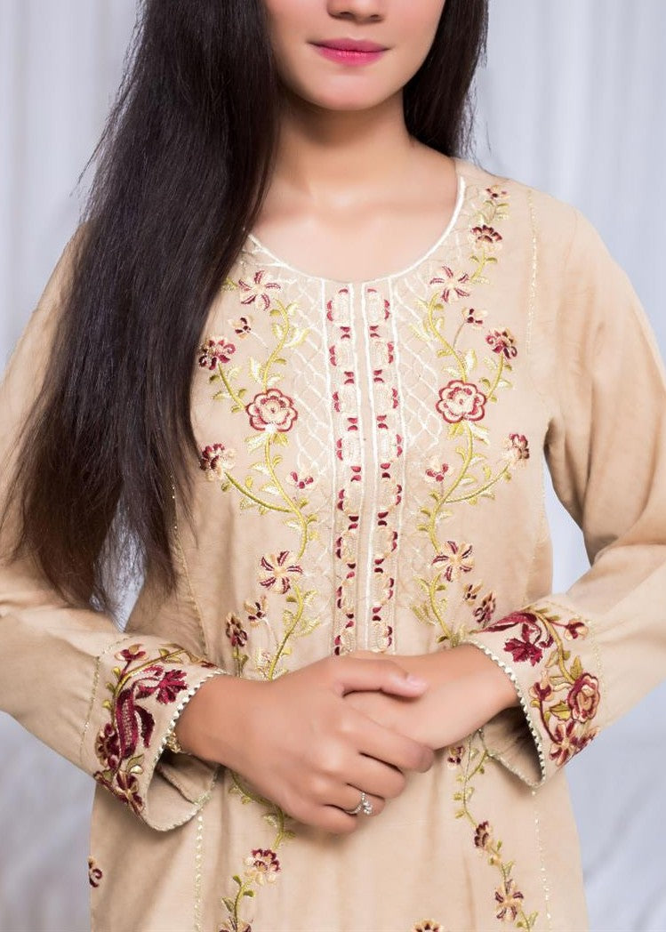 Stitching Cotton Women Embroidered Beige Women 2pcs