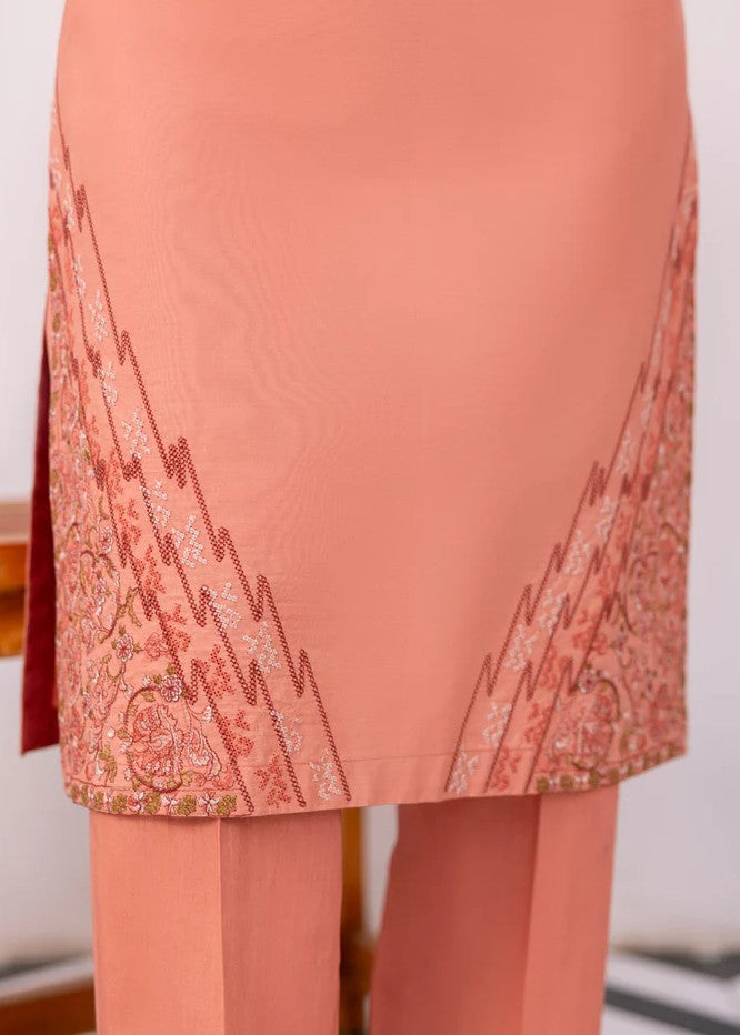 Mehryam Collection Peach Embroidered Poplin Suits Women 2pcs