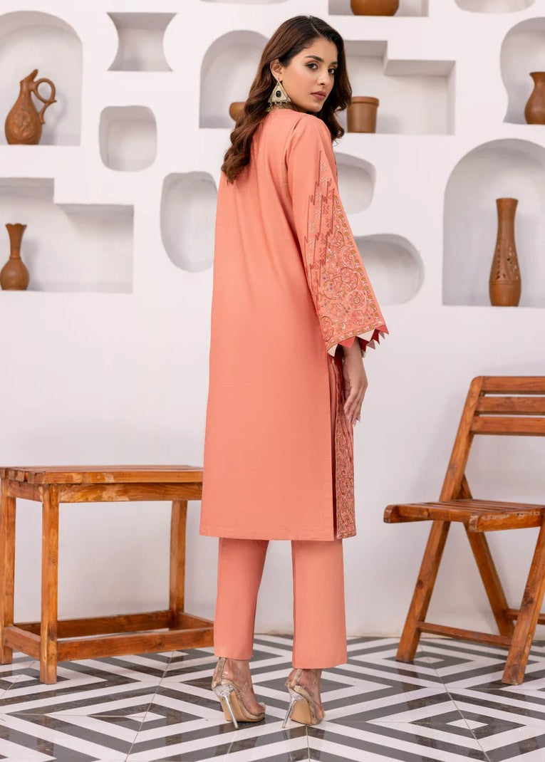 Mehryam Collection Peach Embroidered Poplin Suits Women 2pcs