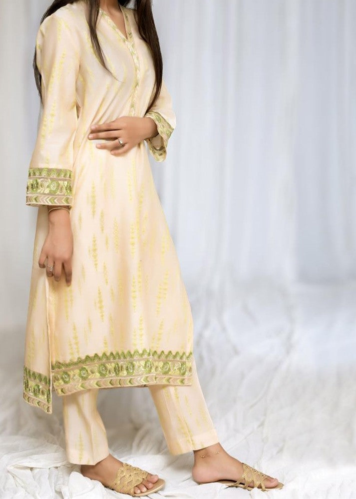 Stitching Cotton Women Embroidered Yellow Women 2pcs