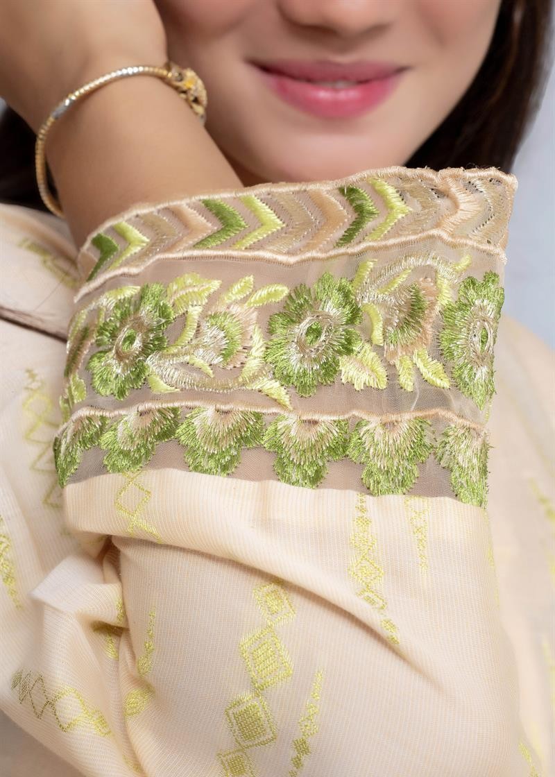 Stitching Cotton Women Embroidered Yellow Women 2pcs