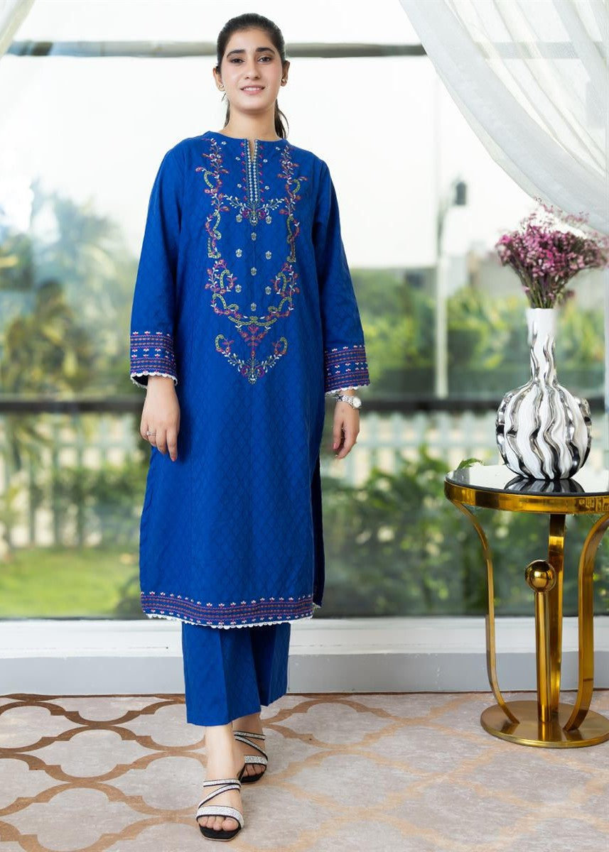 Stitching Cotton Women Embroidered Blue Women 2pcs