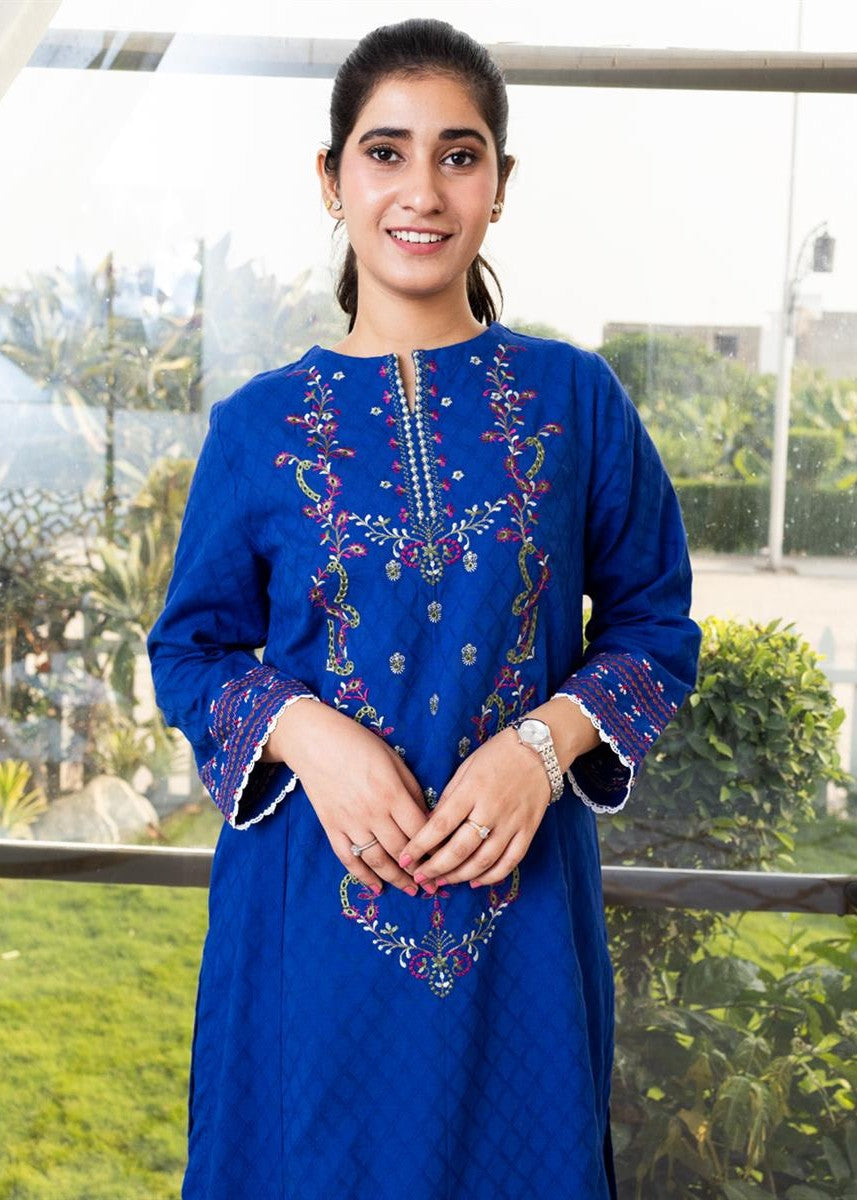 Stitching Cotton Women Embroidered Blue Women 2pcs