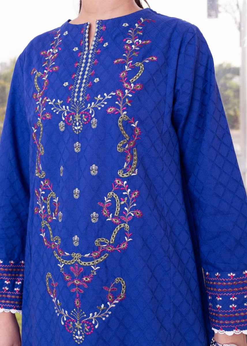 Stitching Cotton Women Embroidered Blue Women 2pcs