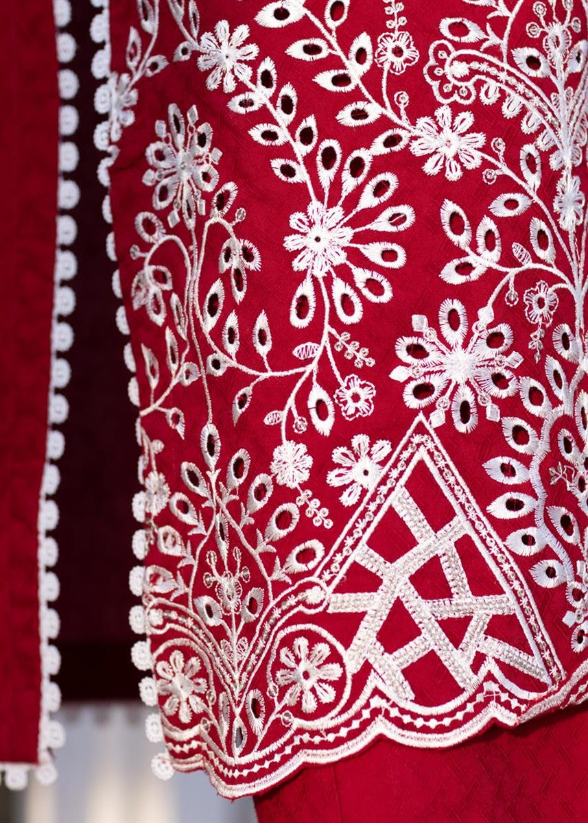 Stitching Cotton Women Embroidered Red Women 2pcs