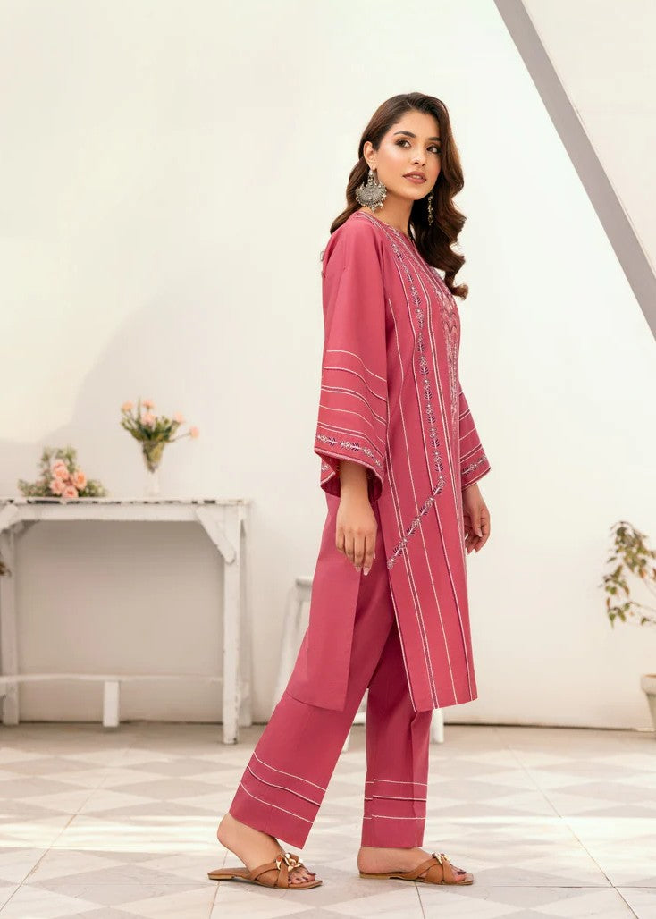 Mehryam Collection Pink Embroidered Poplin Suites Women 2pcs