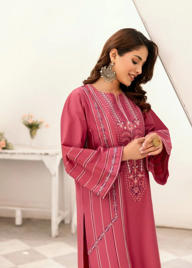 Mehryam Collection Pink Embroidered Poplin Suites Women 2pcs
