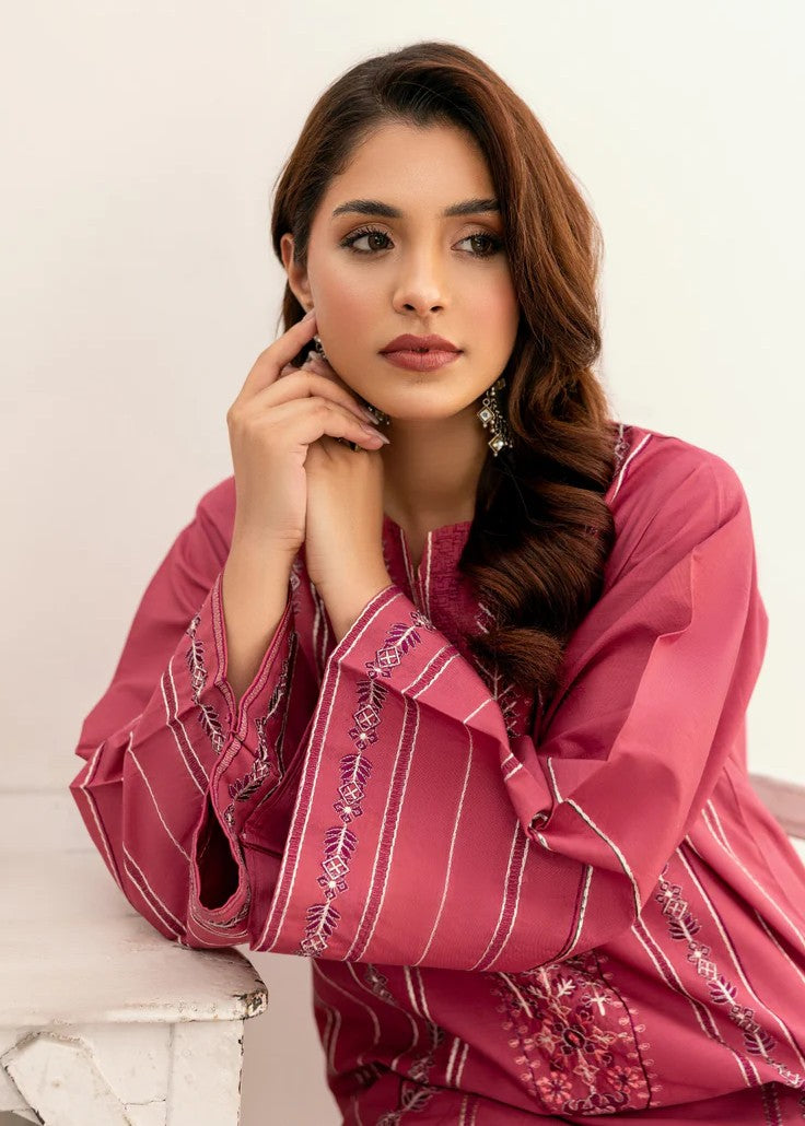 Mehryam Collection Pink Embroidered Poplin Suites Women 2pcs