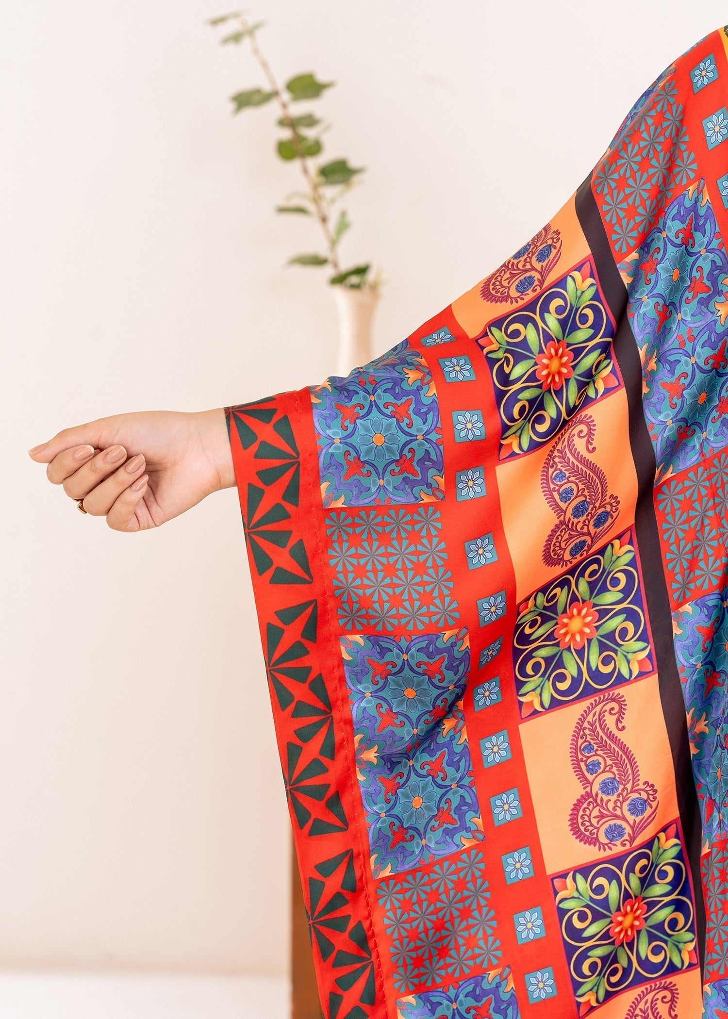 Stitch Vibes Crimson Elegance Kaftan Women 1pcs