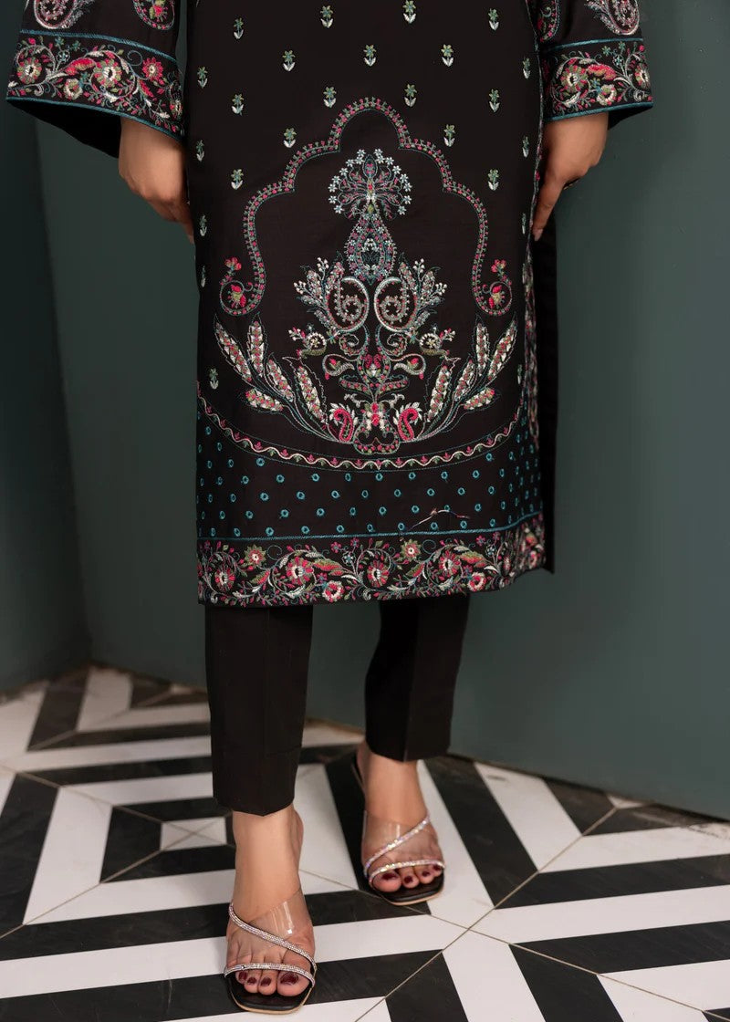 Mehryam Collection Black Embroidered Poplin Suit Women 2pcs