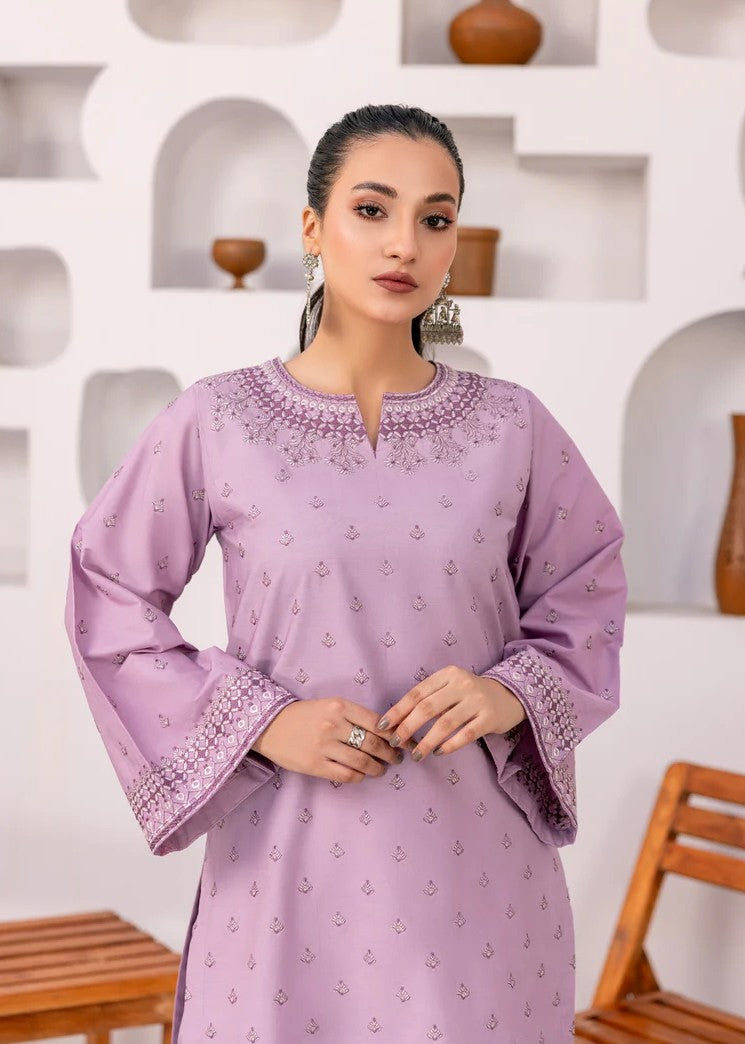 Mehryam Collection Lilac Embroidered Poplin Suit Women 2pcs
