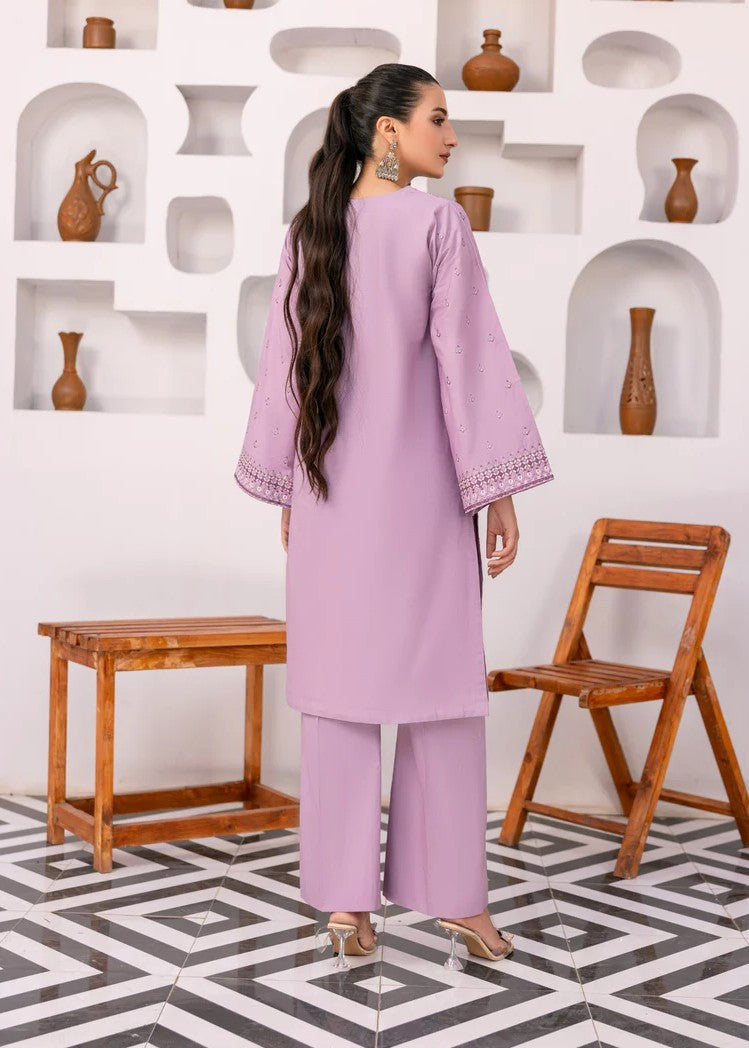 Mehryam Collection Lilac Embroidered Poplin Suit Women 2pcs
