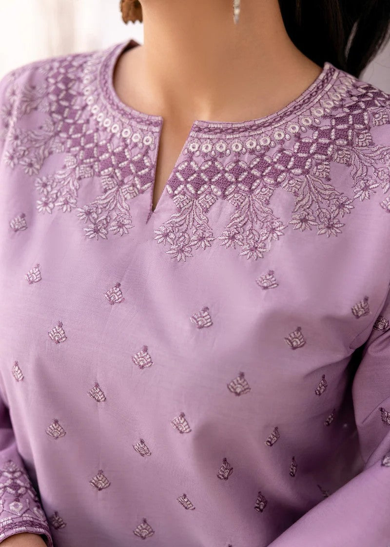 Mehryam Collection Lilac Embroidered Poplin Suit Women 2pcs
