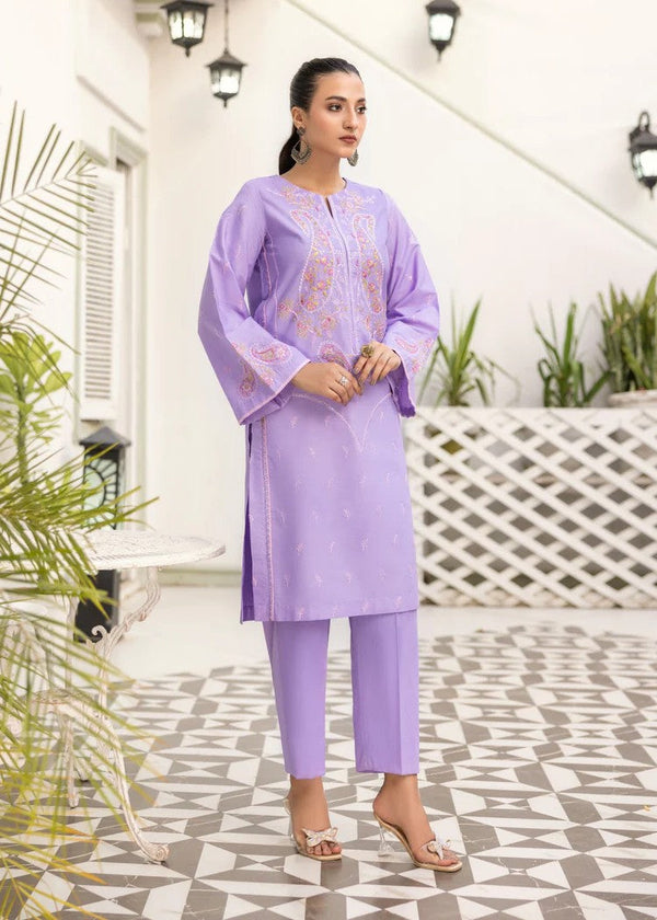 Mehryam Collection Lilac Sitari Embroidered Poplin Suit Women 2pcs