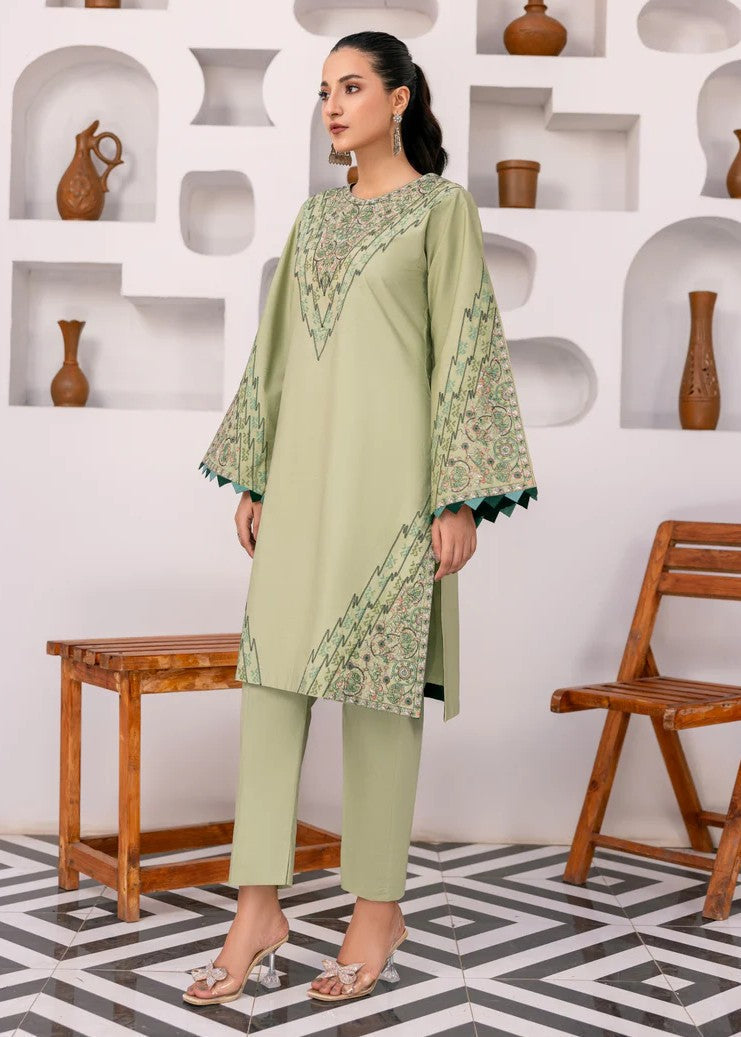 Mehryam Collection Sea Green Embroidered Poplin Suites Women 2pcs