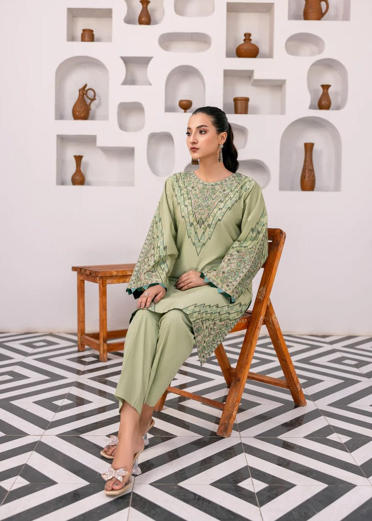 Mehryam Collection Sea Green Embroidered Poplin Suites Women 2pcs