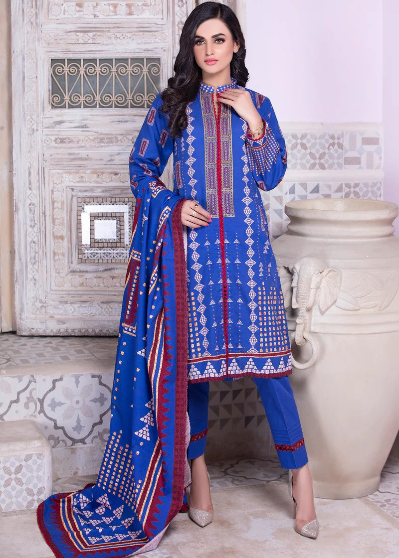 Mehryam Collection Blue Embroidered Ziba Khaddar Suit Women 3pcs