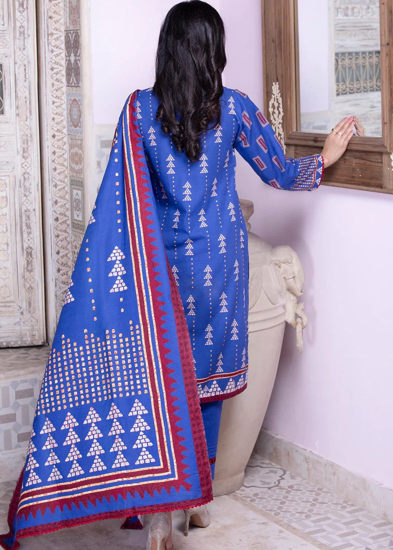 Mehryam Collection Blue Embroidered Ziba Khaddar Suit Women 3pcs